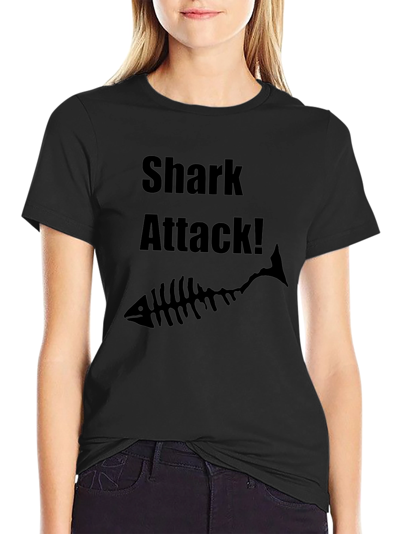 Shark Attack Black Graphic Tee
