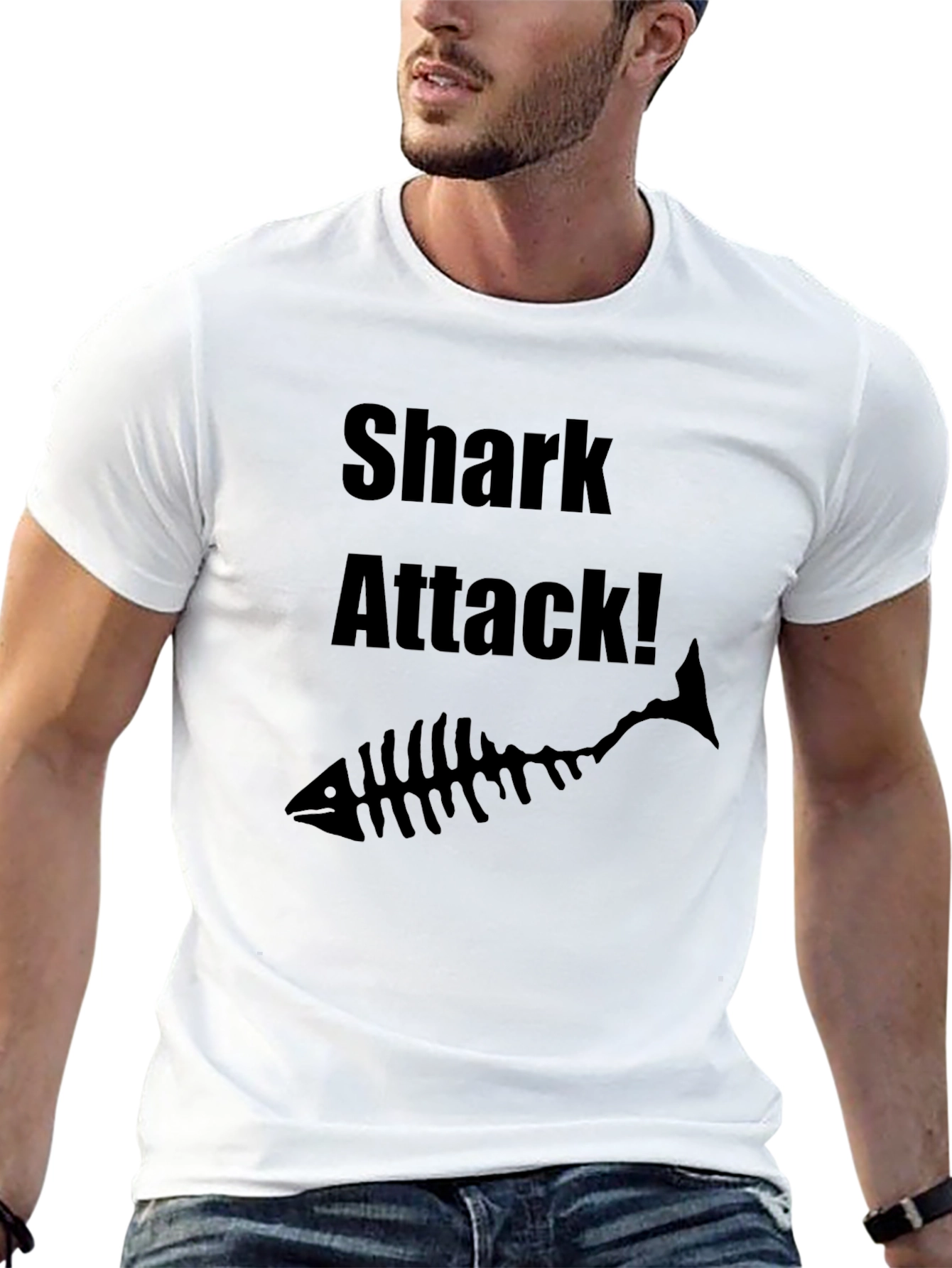 Shark Attack Black Graphic Tee