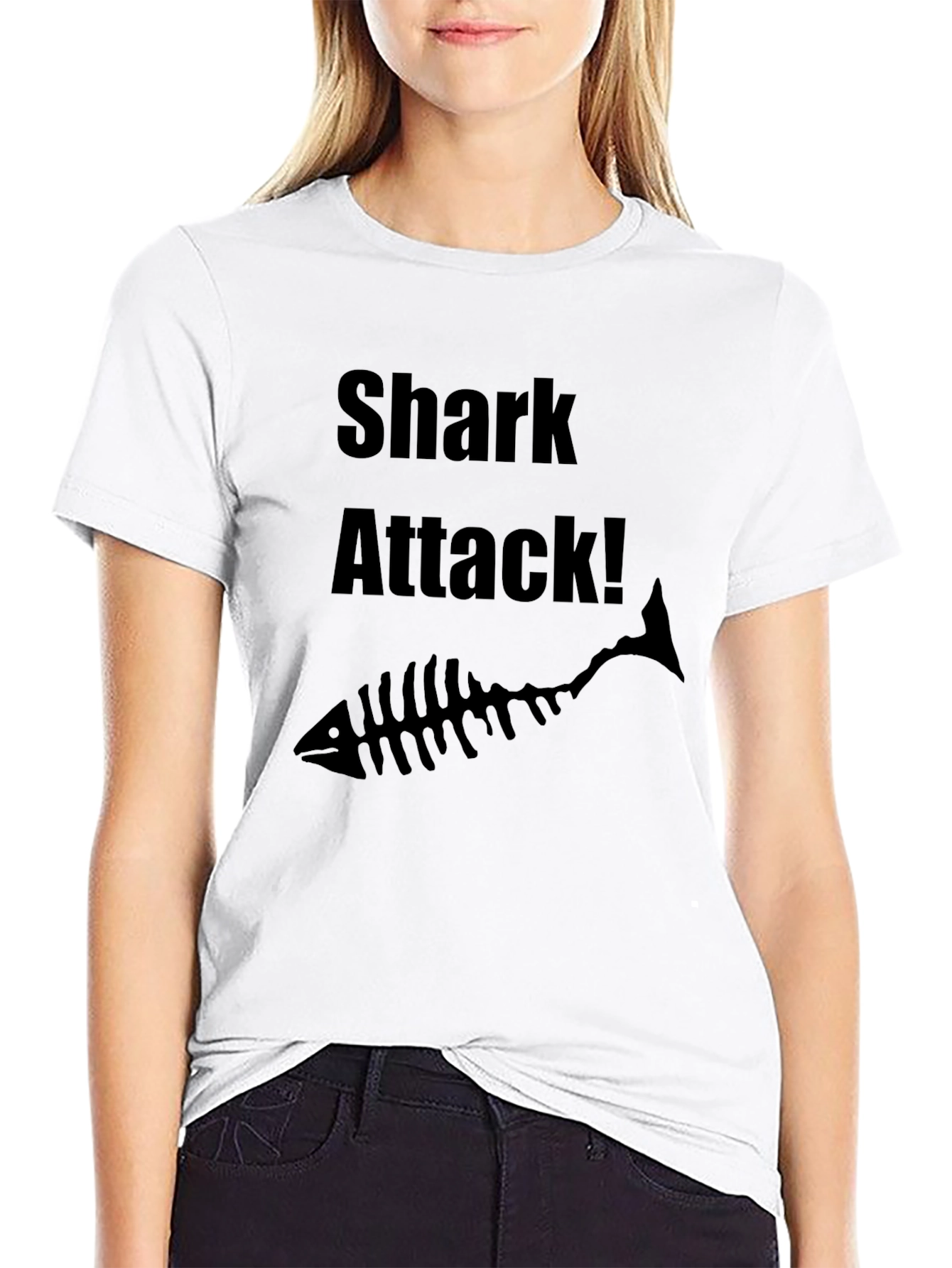 Shark Attack Black Graphic Tee