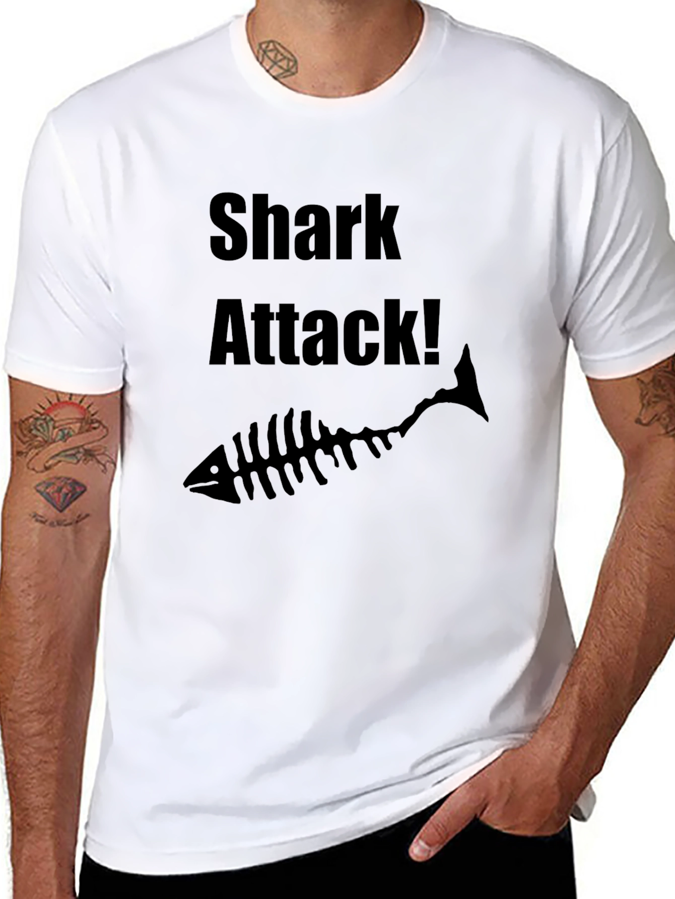Shark Attack Black Graphic Tee