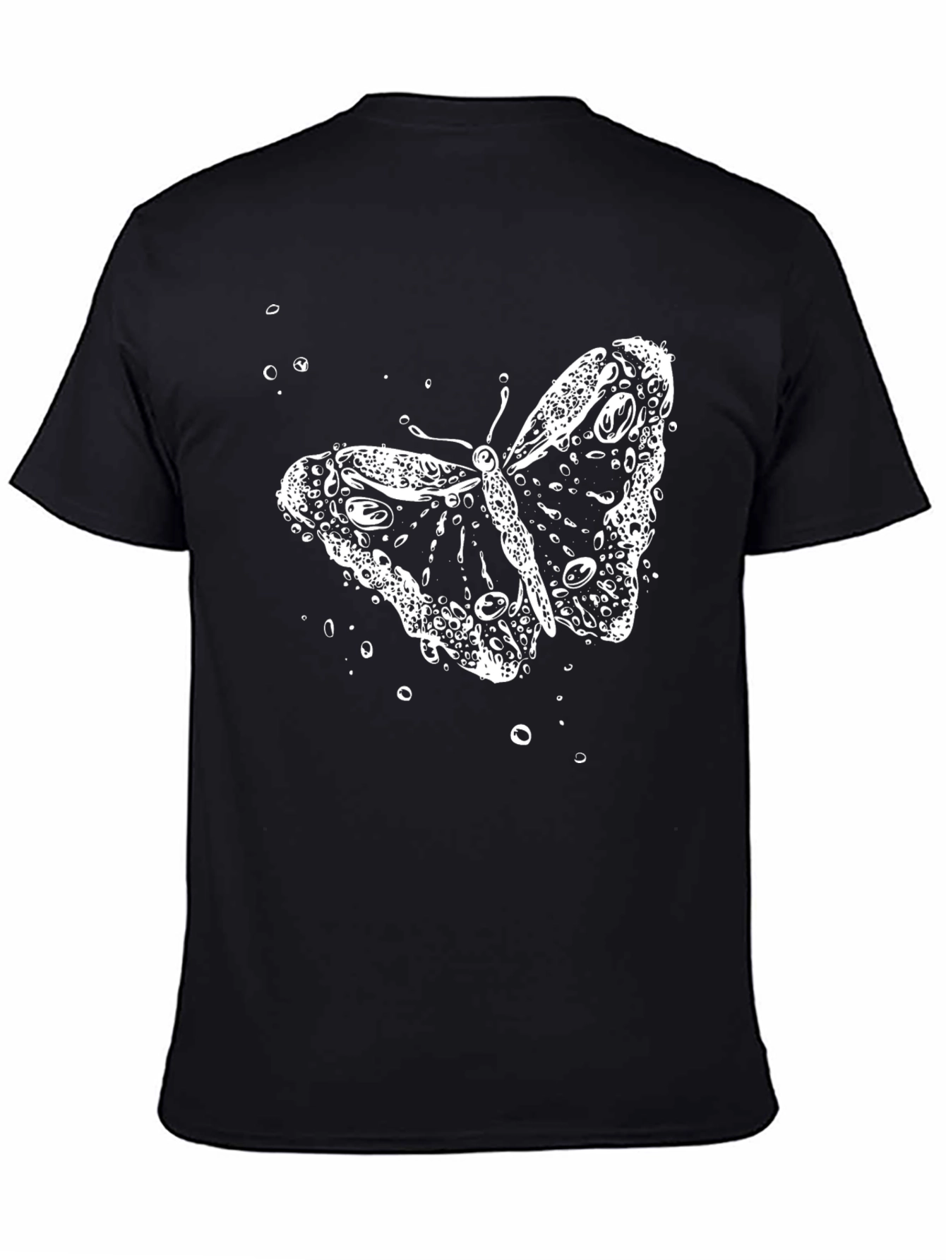 Butterfly Bubble Graphic Black T-Shirt