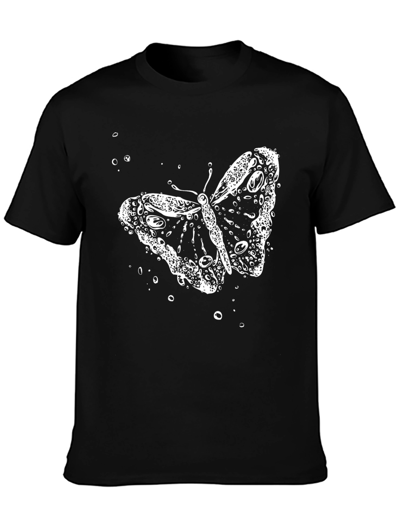 Butterfly Bubble Graphic Black T-Shirt