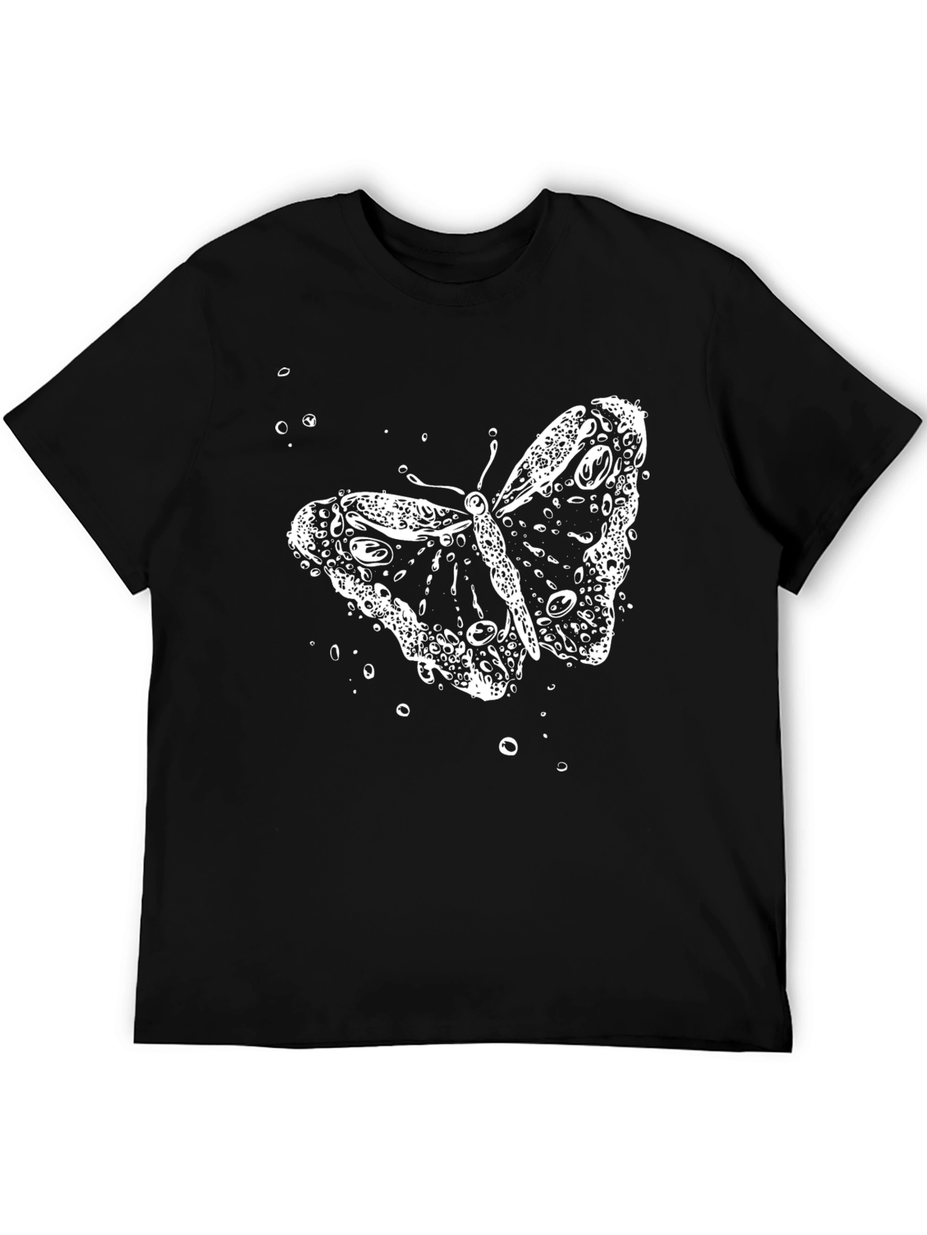 Butterfly Bubble Graphic Black T-Shirt