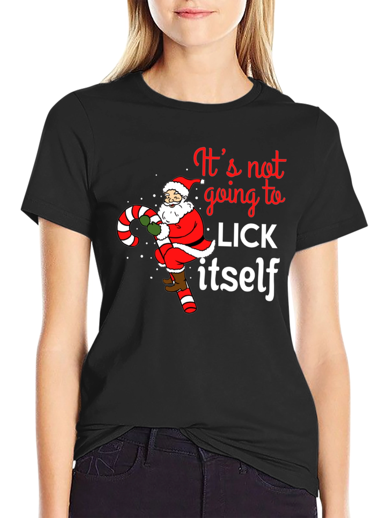 Funny Christmas Santa Candy Cane T-Shirt