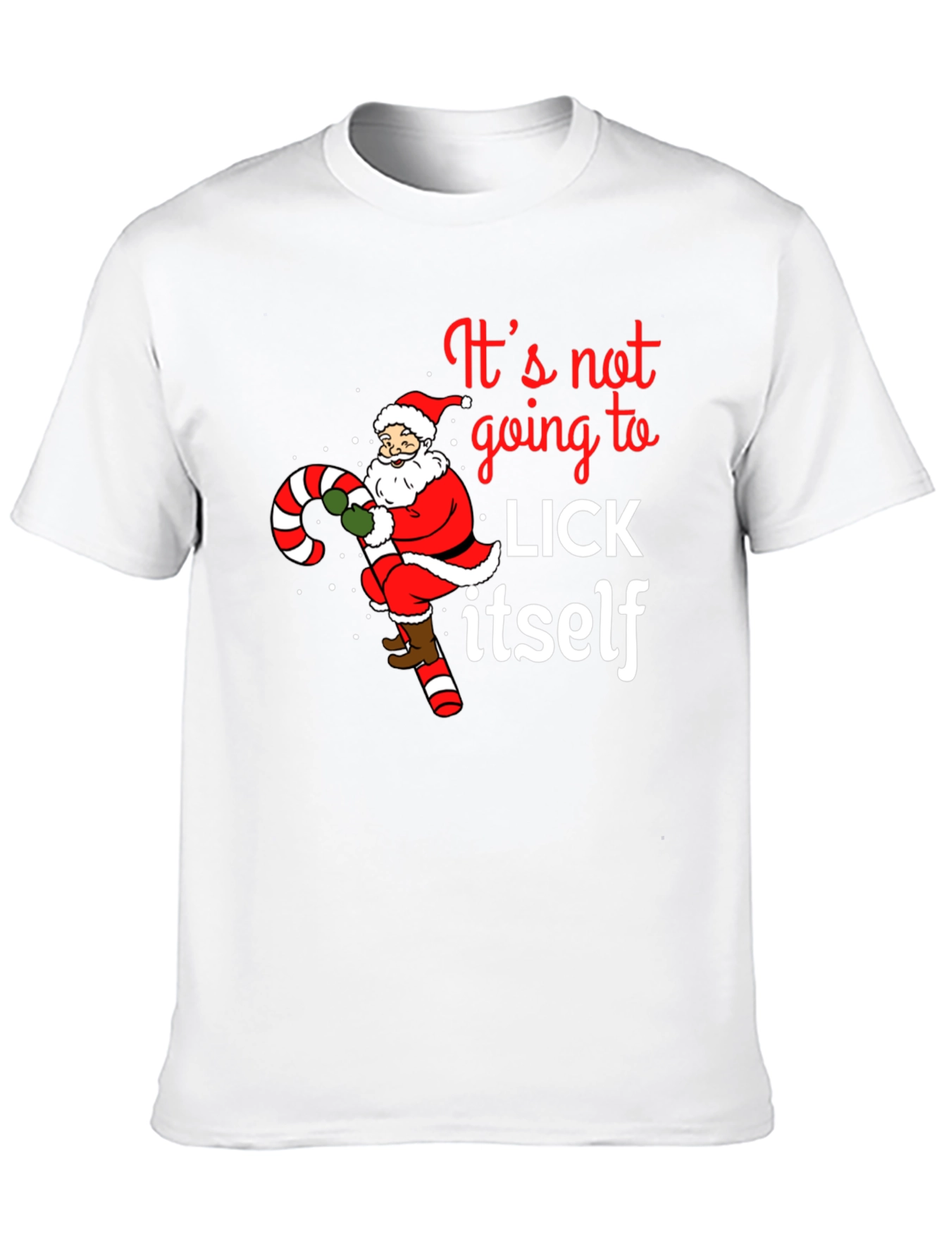 Funny Christmas Santa Candy Cane T-Shirt