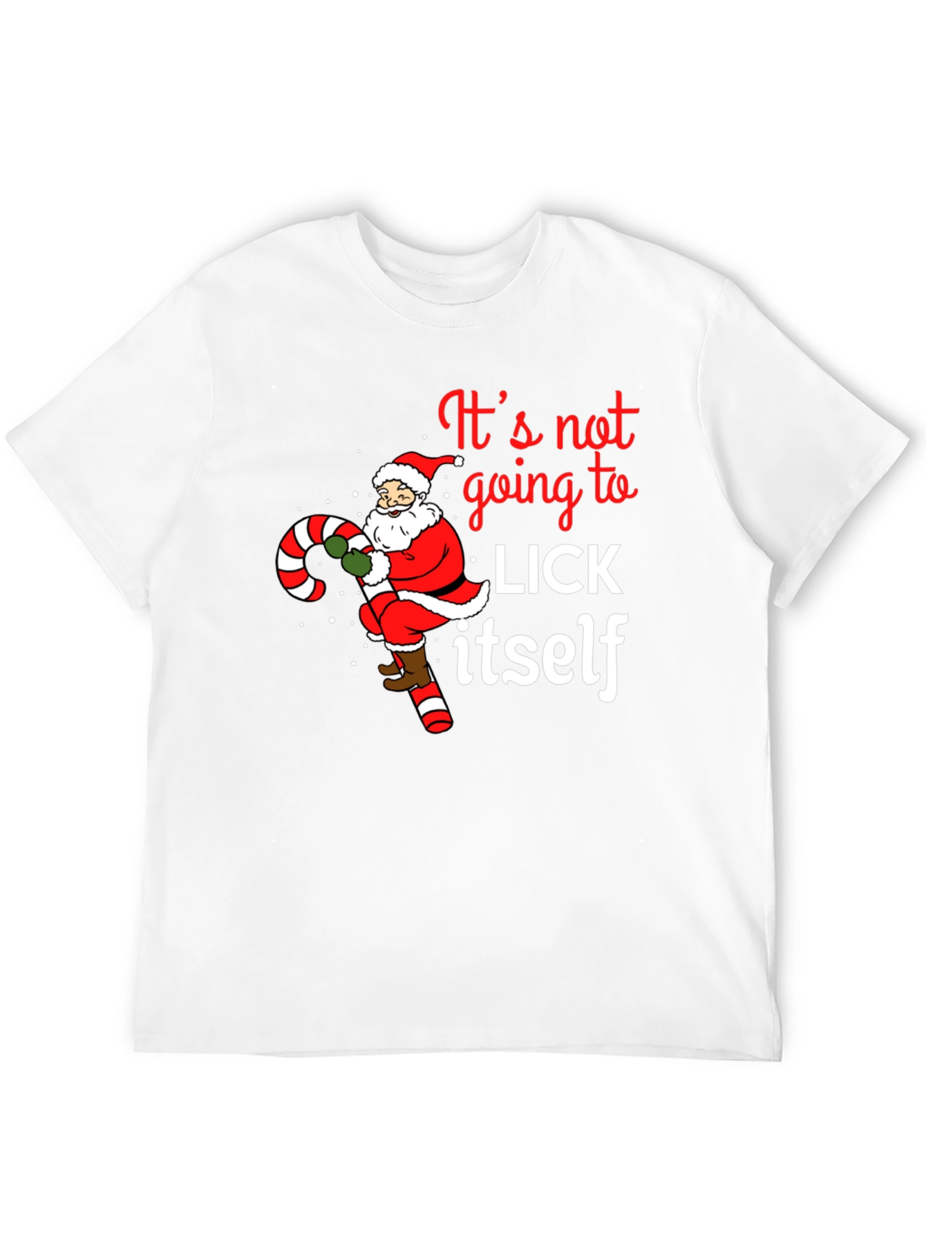 Funny Christmas Santa Candy Cane T-Shirt