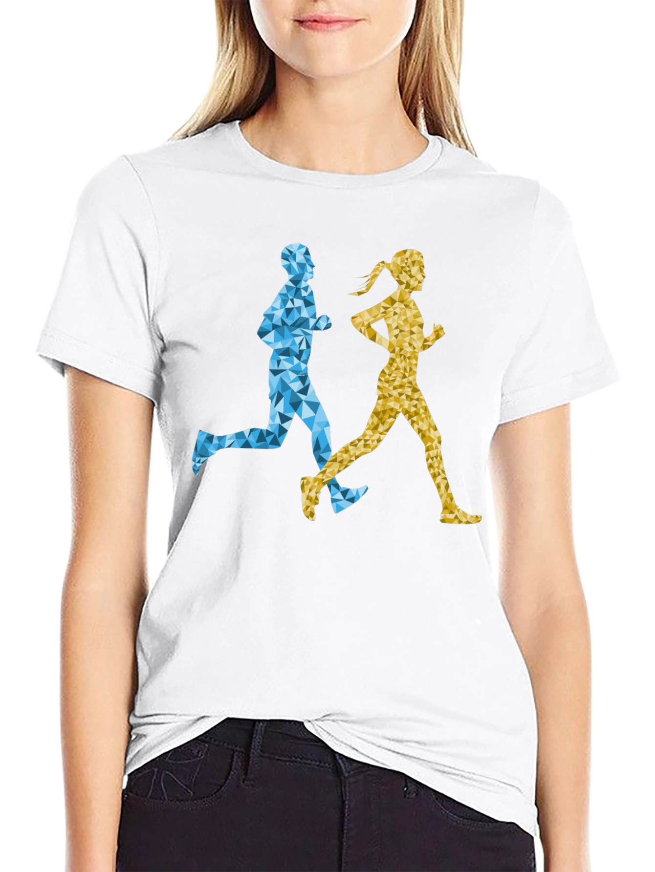Geometric Runners Graphic T-Shirt