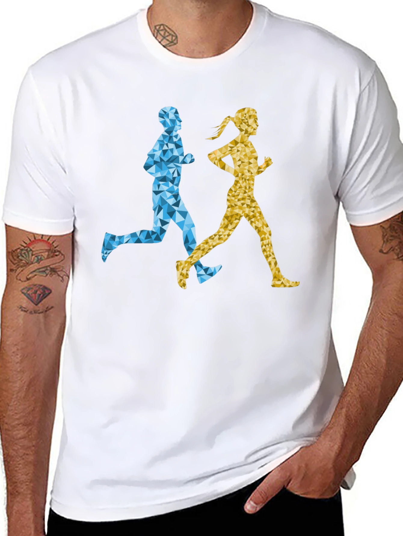 Geometric Runners Graphic T-Shirt