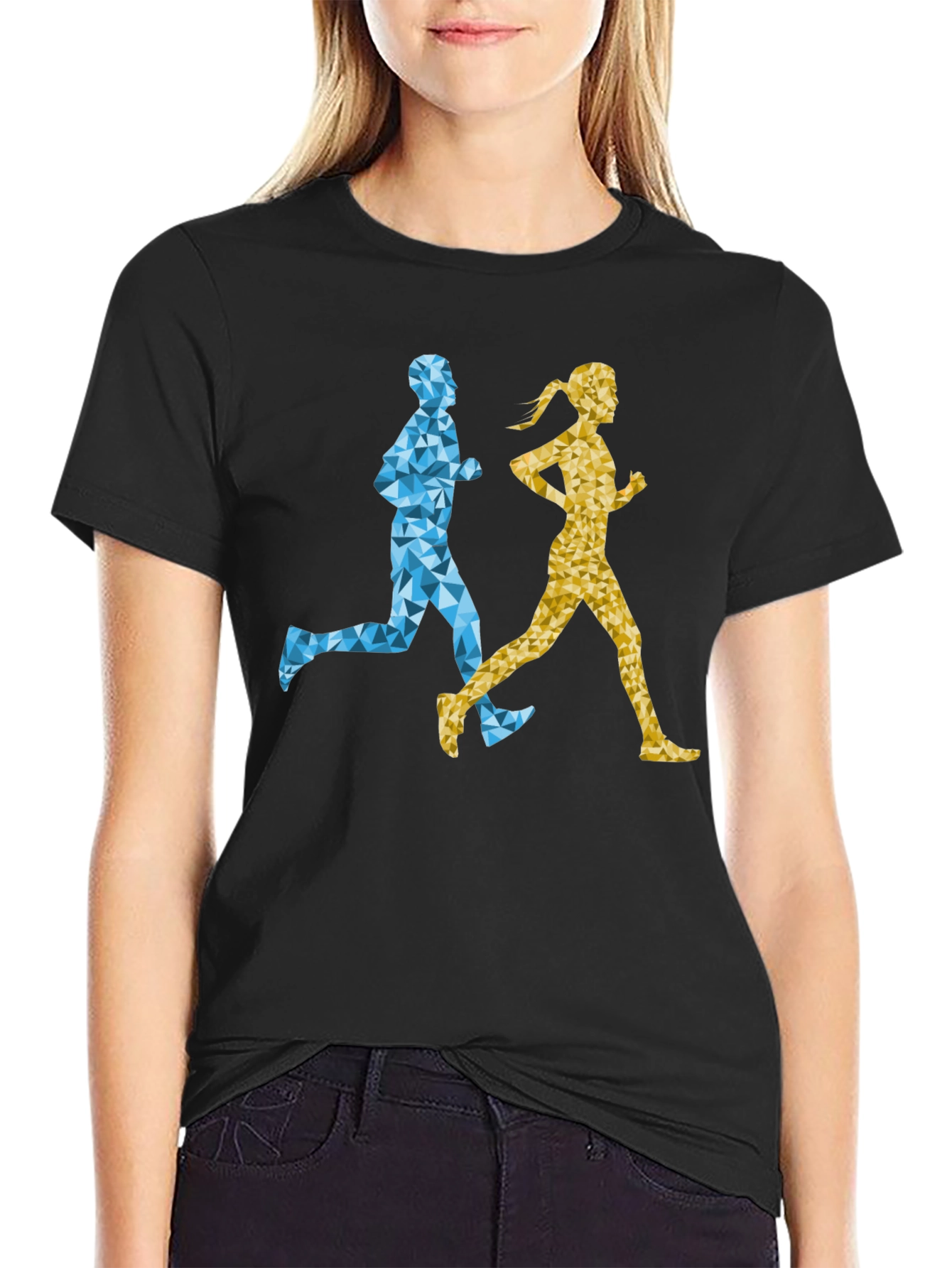 Geometric Runners Graphic T-Shirt