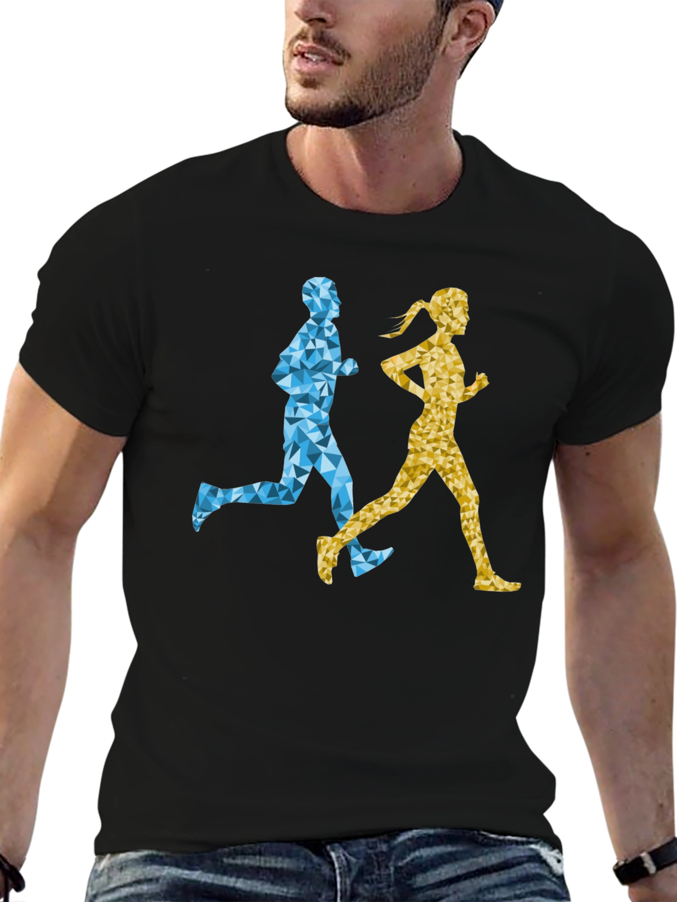 Geometric Runners Graphic T-Shirt