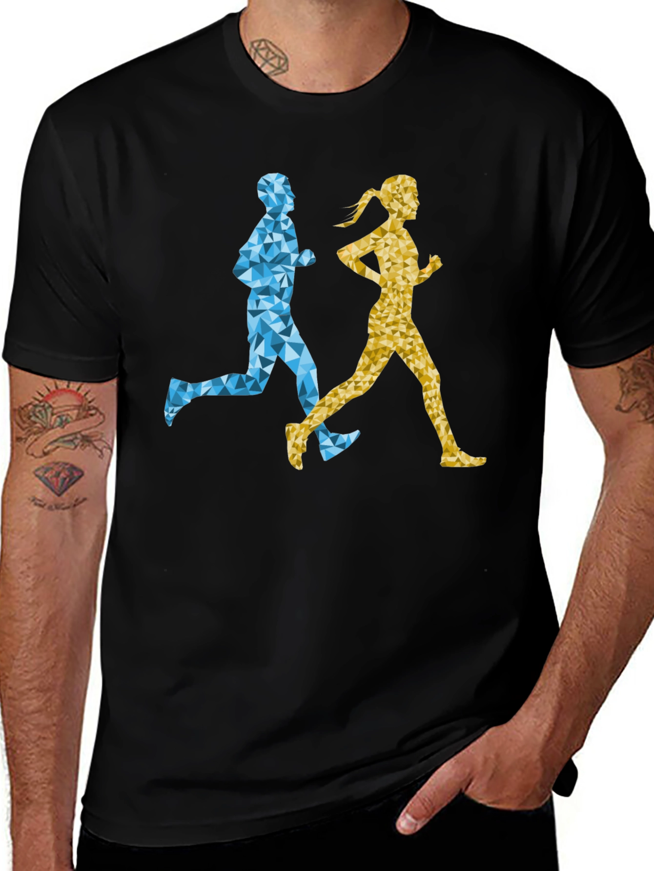 Geometric Runners Graphic T-Shirt