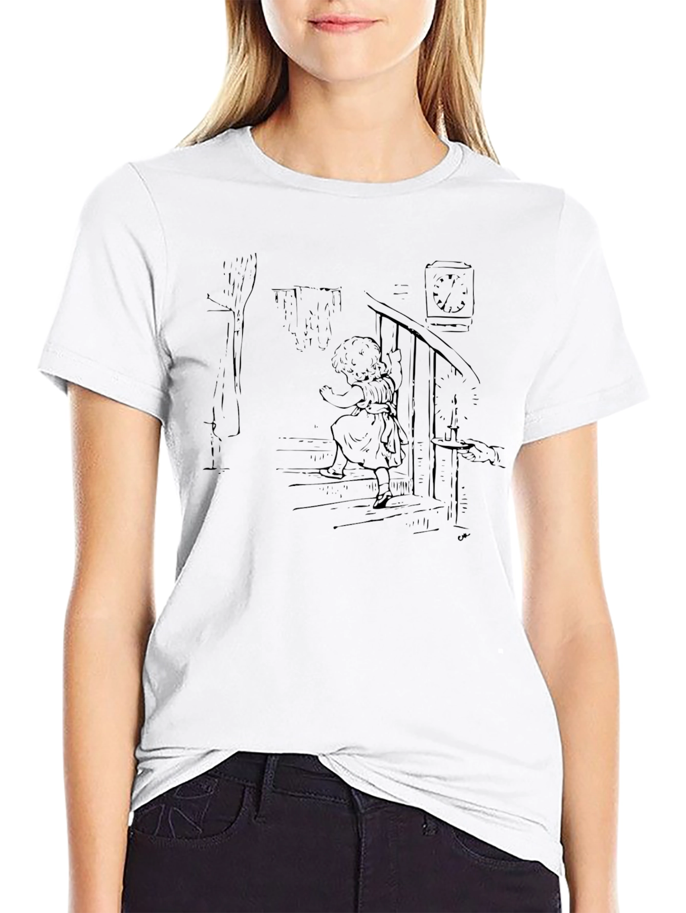Girl on Stairs Graphic Tee