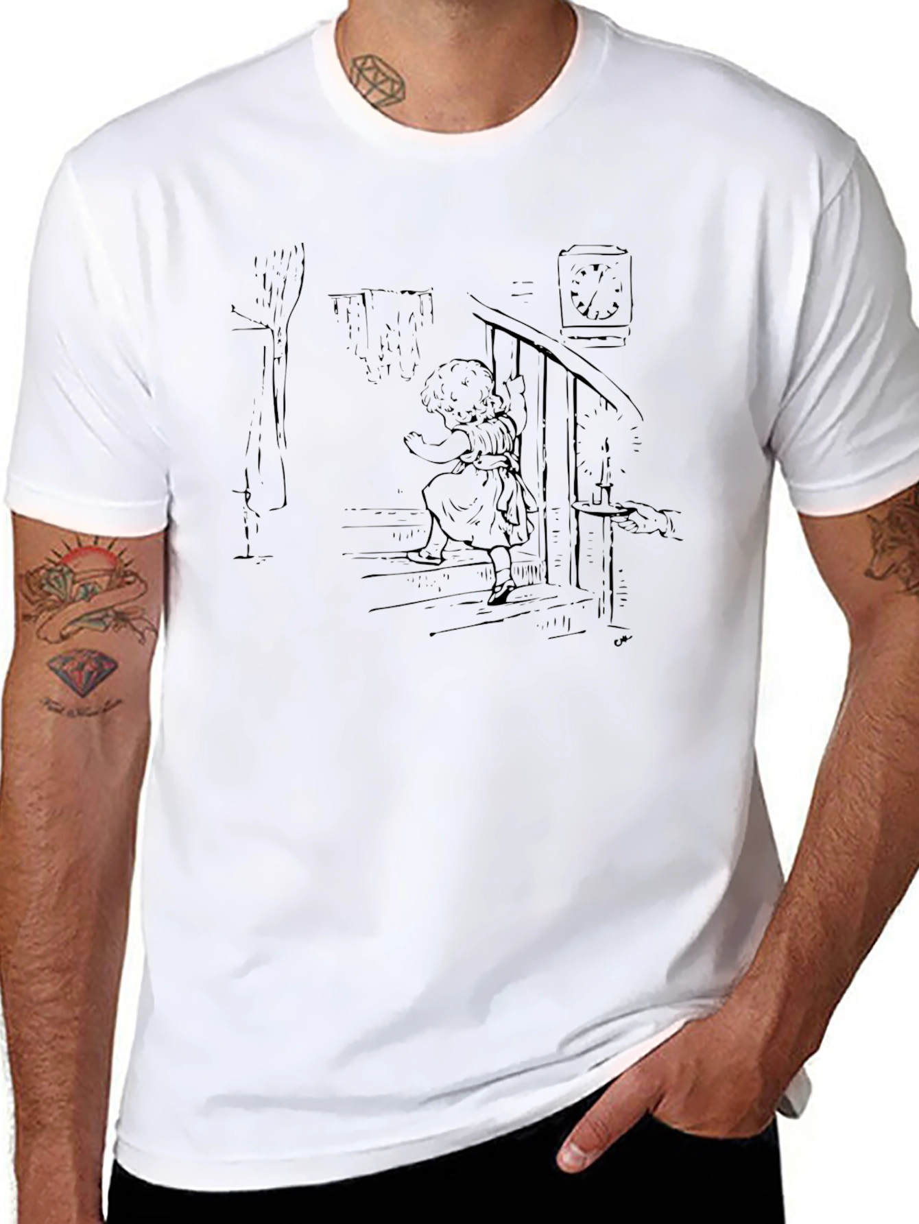Girl on Stairs Graphic Tee