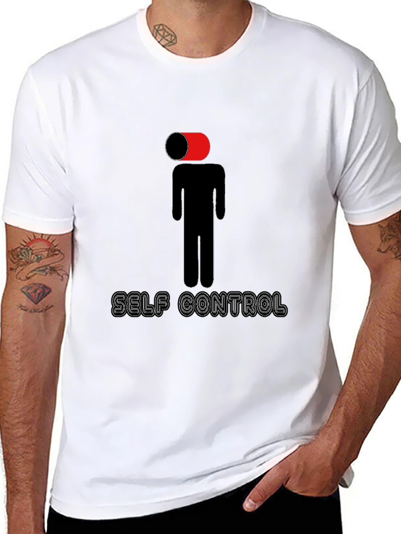 Self Control T-Shirt - Funny Brain Illustration