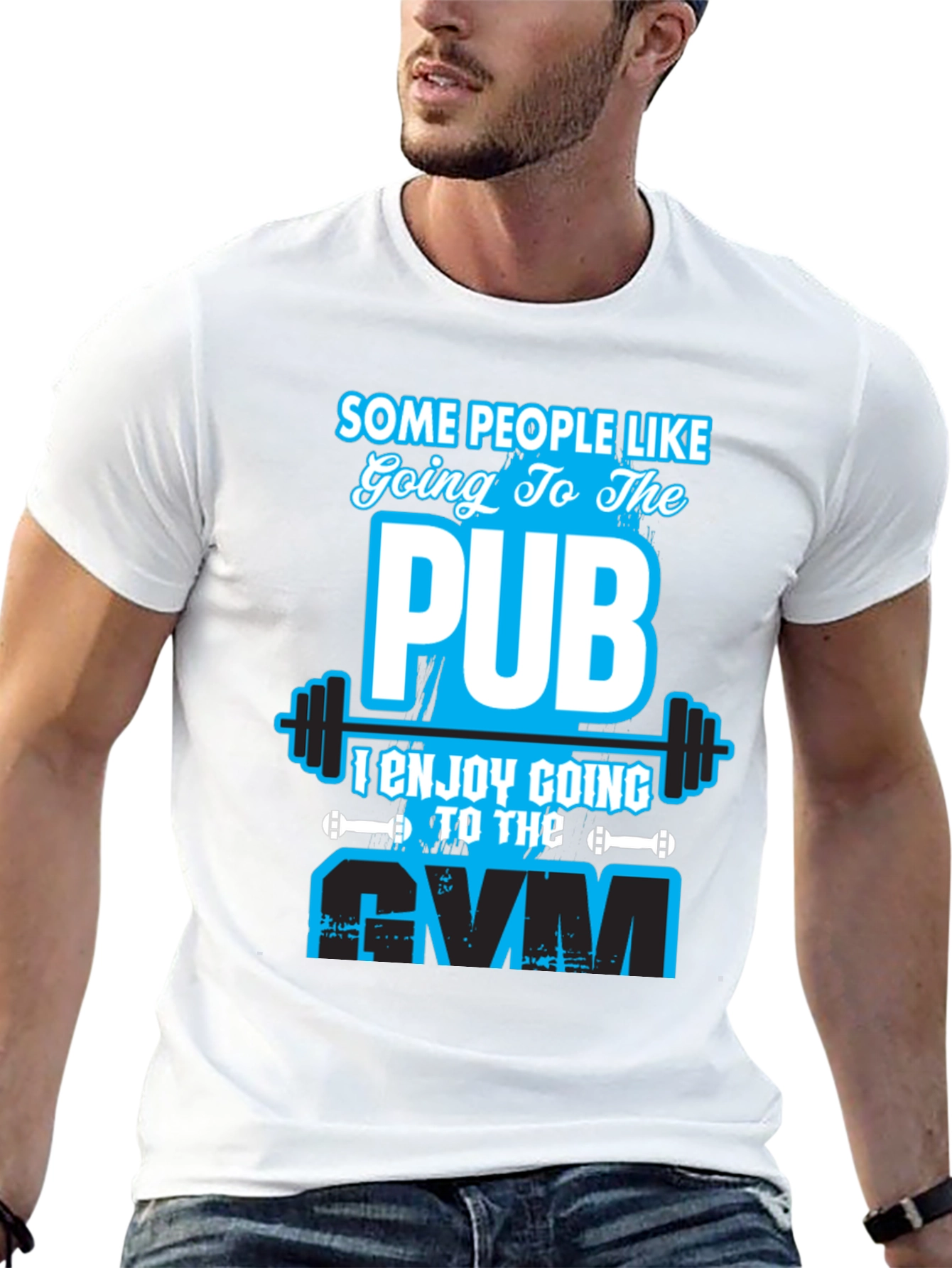 Gym vs Pub Funny Workout T-Shirt