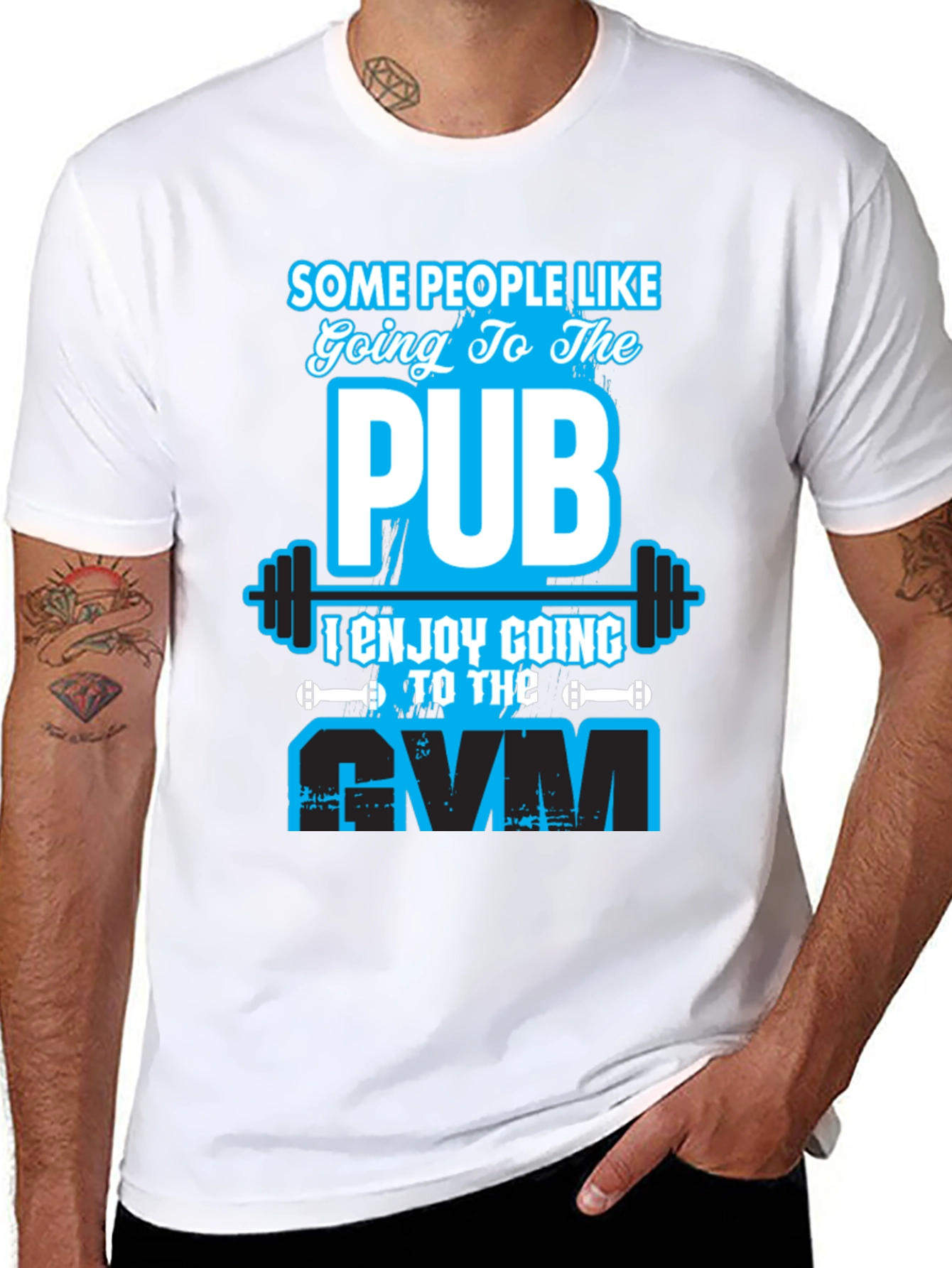 Gym vs Pub Funny Workout T-Shirt