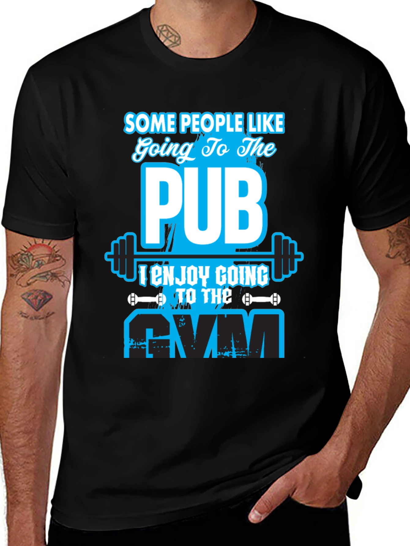 Gym vs Pub Funny Workout T-Shirt