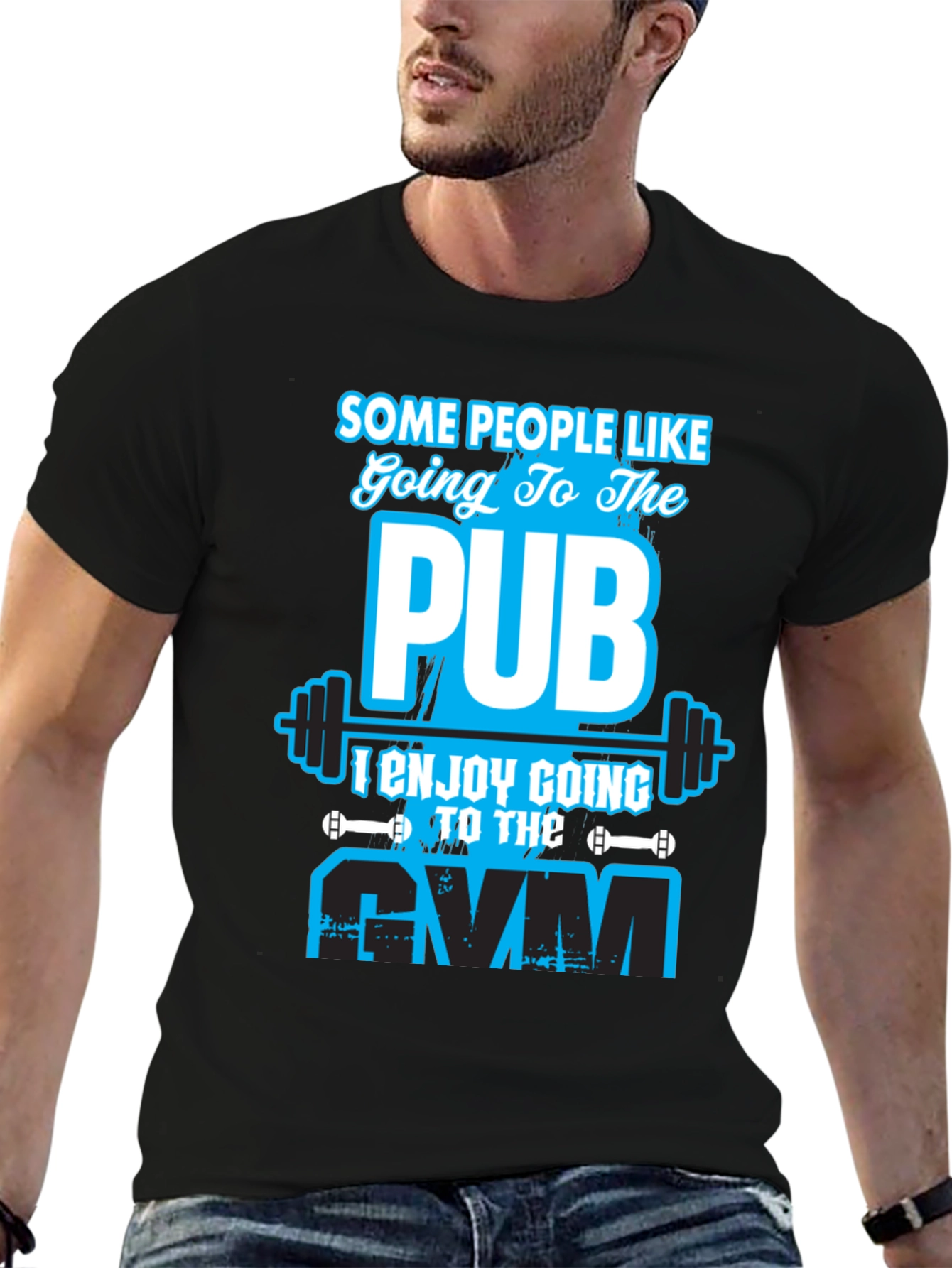Gym vs Pub Funny Workout T-Shirt