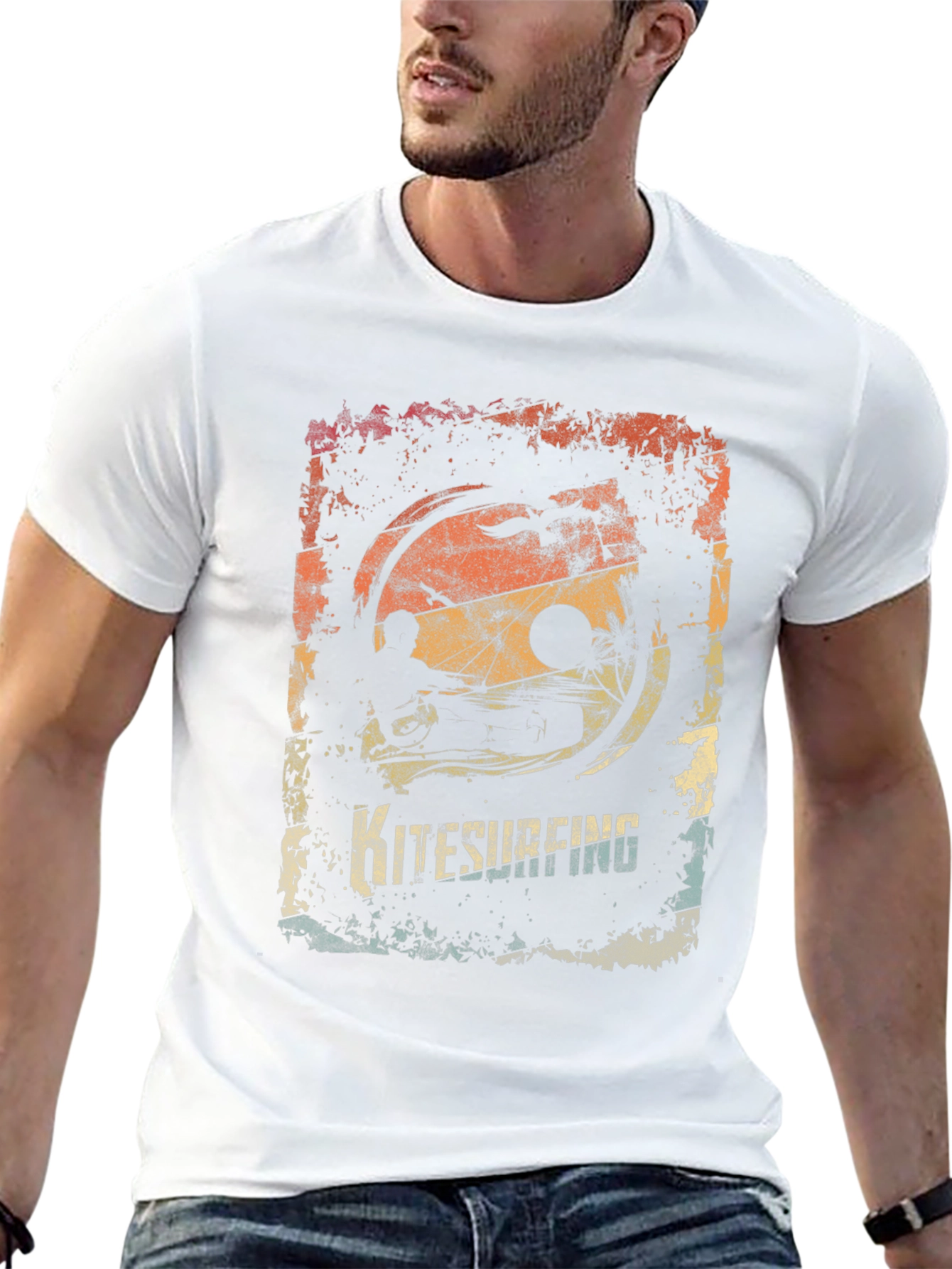 Kitesurfing Retro Graphic T-Shirt