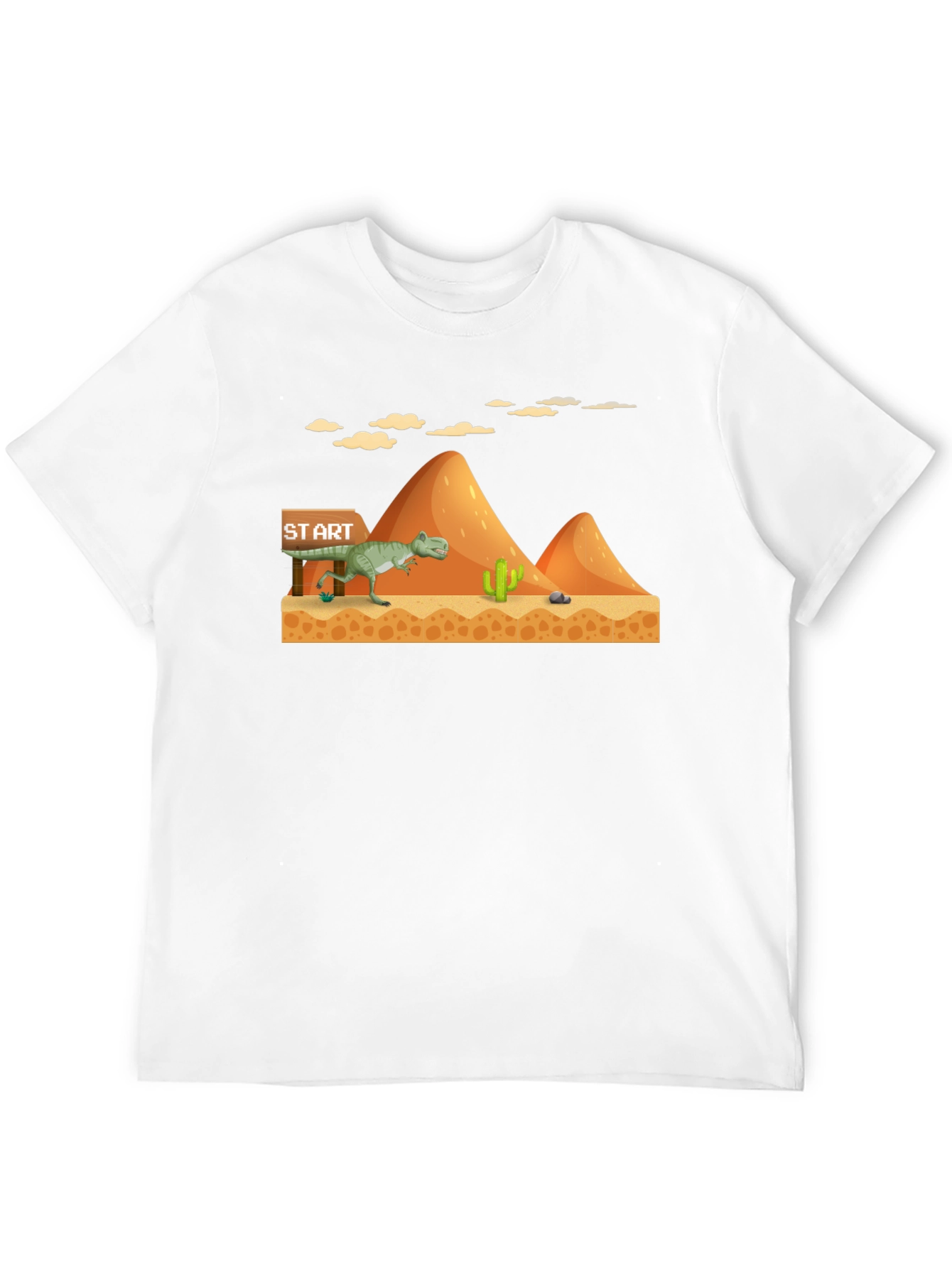 Dino Run Black T-Shirt - Retro Gaming