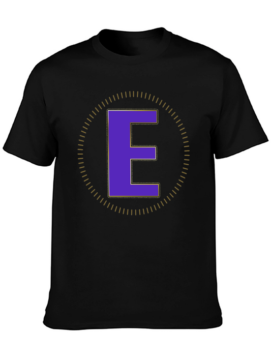 Letter E Graphic Tee - Black Unisex T-Shirt