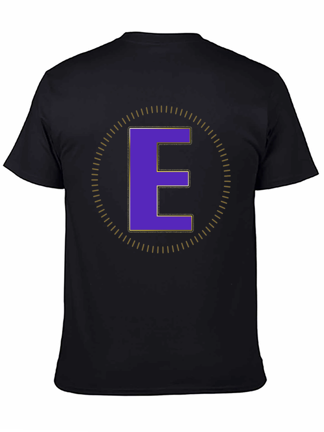 Letter E Graphic Tee - Black Unisex T-Shirt