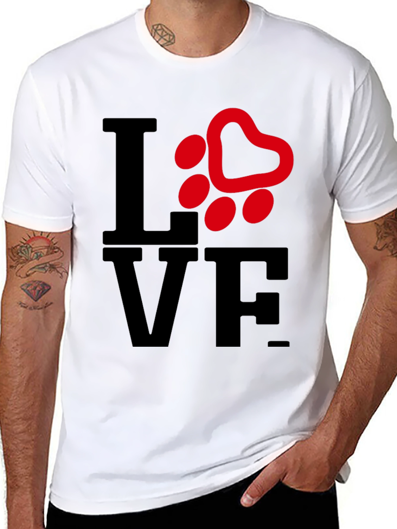 Love Paw Print Graphic Tee - Unisex