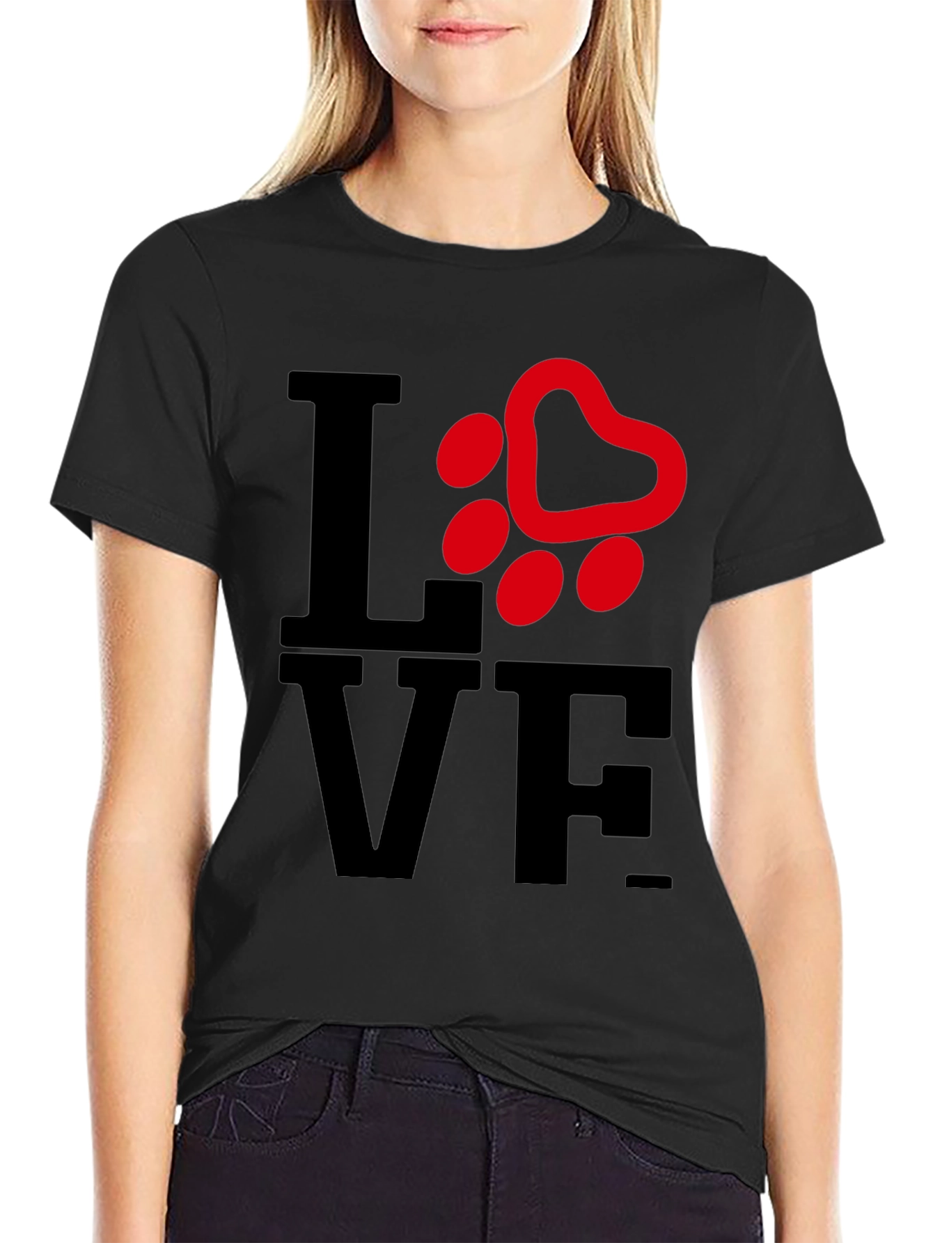 Love Paw Print Graphic Tee - Unisex