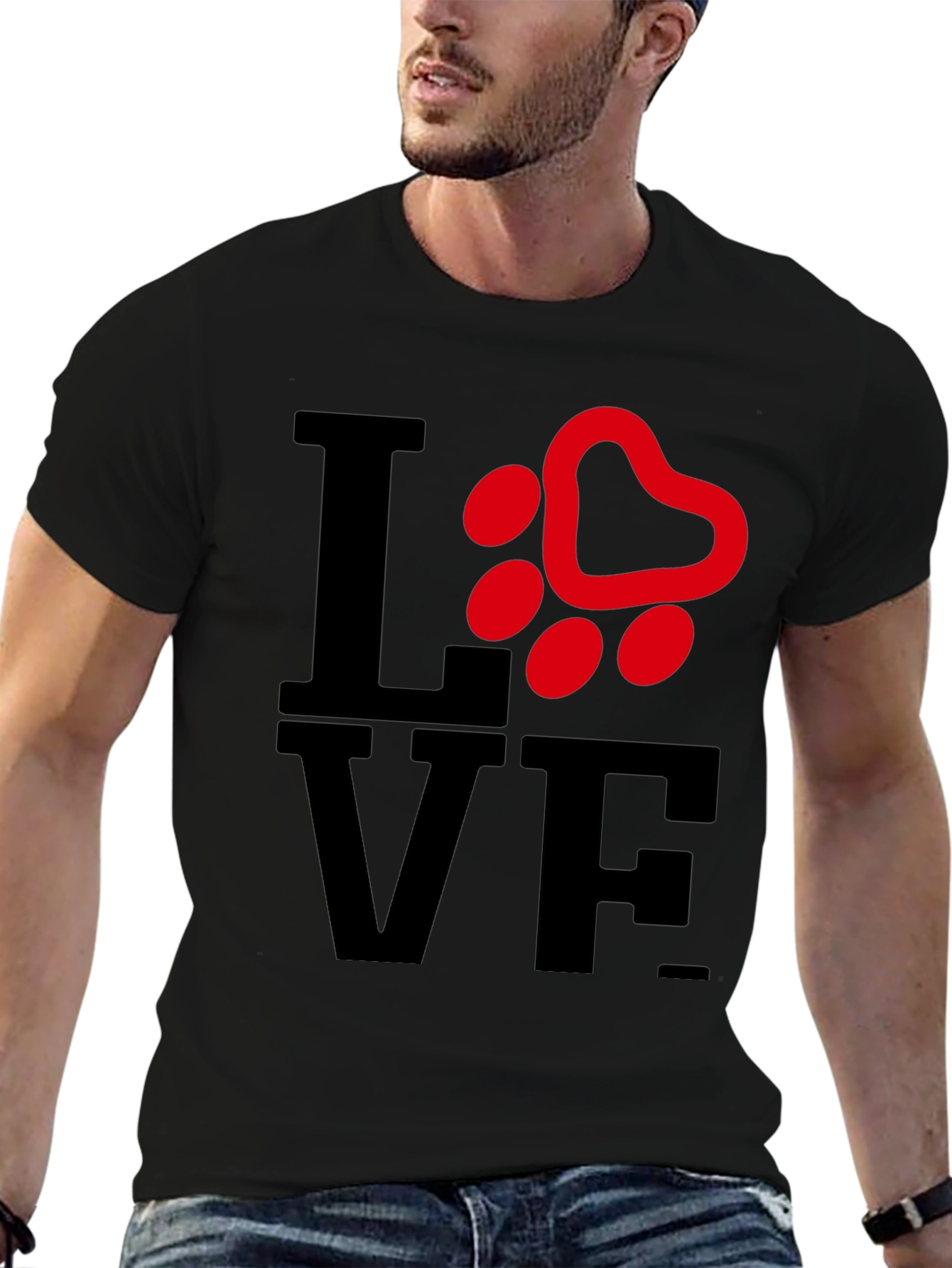 Love Paw Print Graphic Tee - Unisex