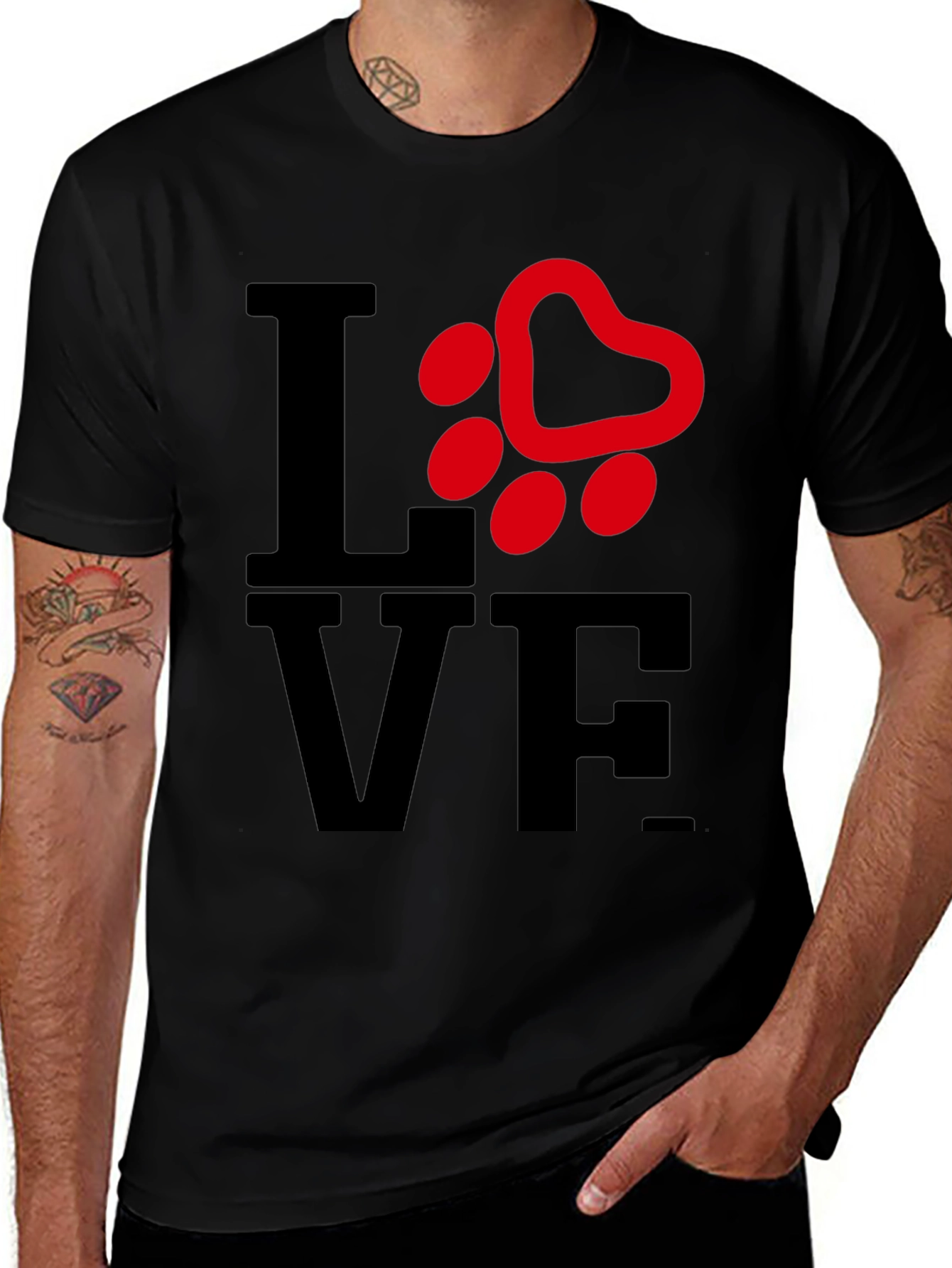 Love Paw Print Graphic Tee - Unisex