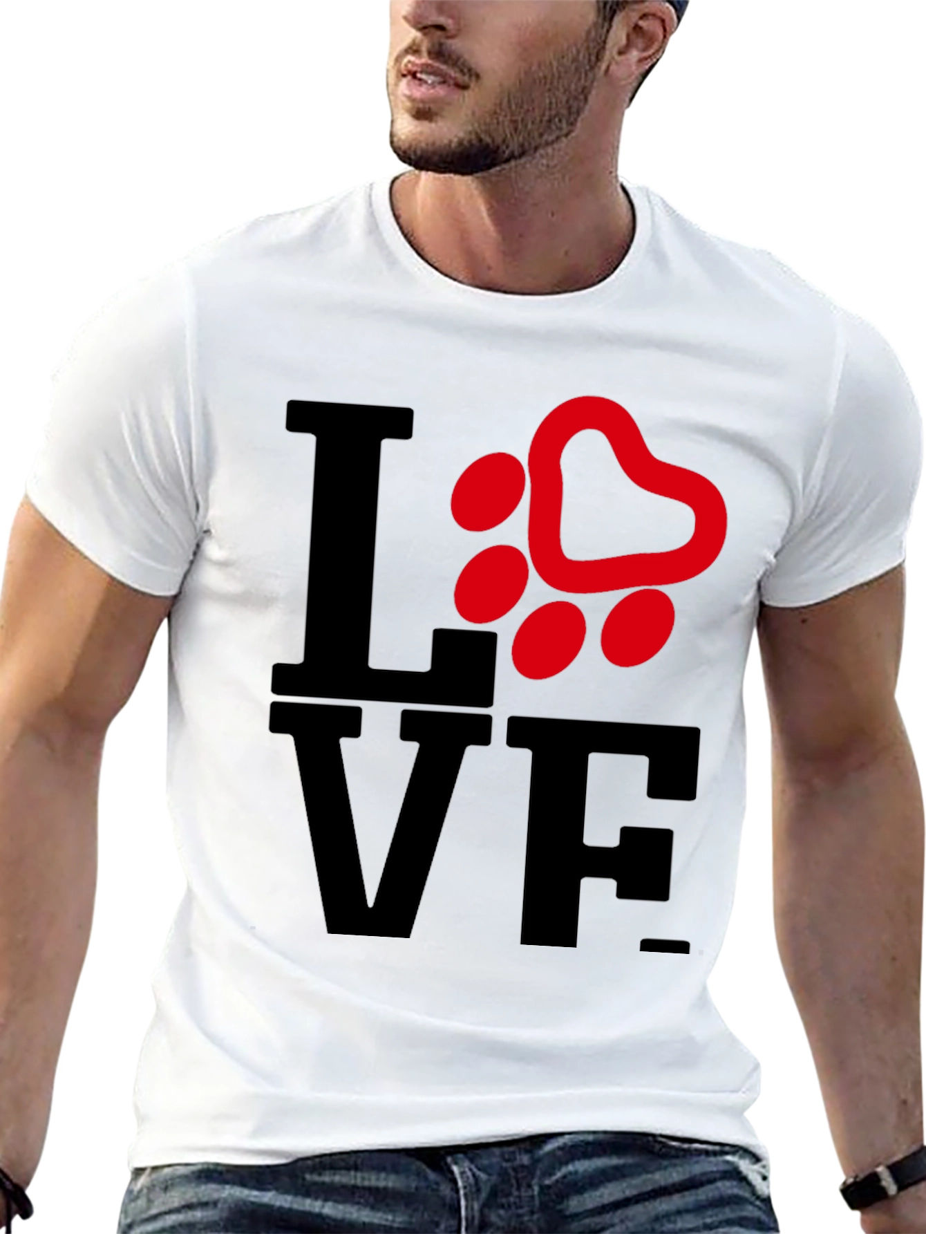 Love Paw Print Graphic Tee - Unisex