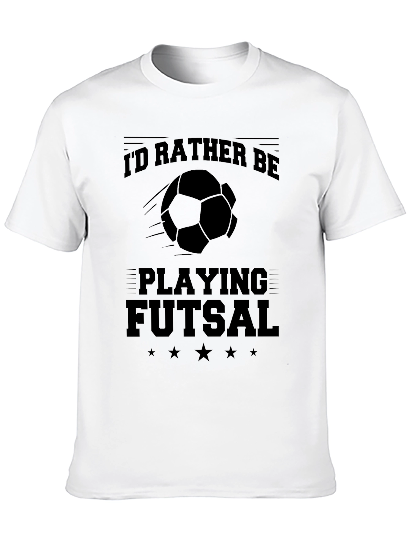 Id Rather Be Playing Futsal Black T-Shirt