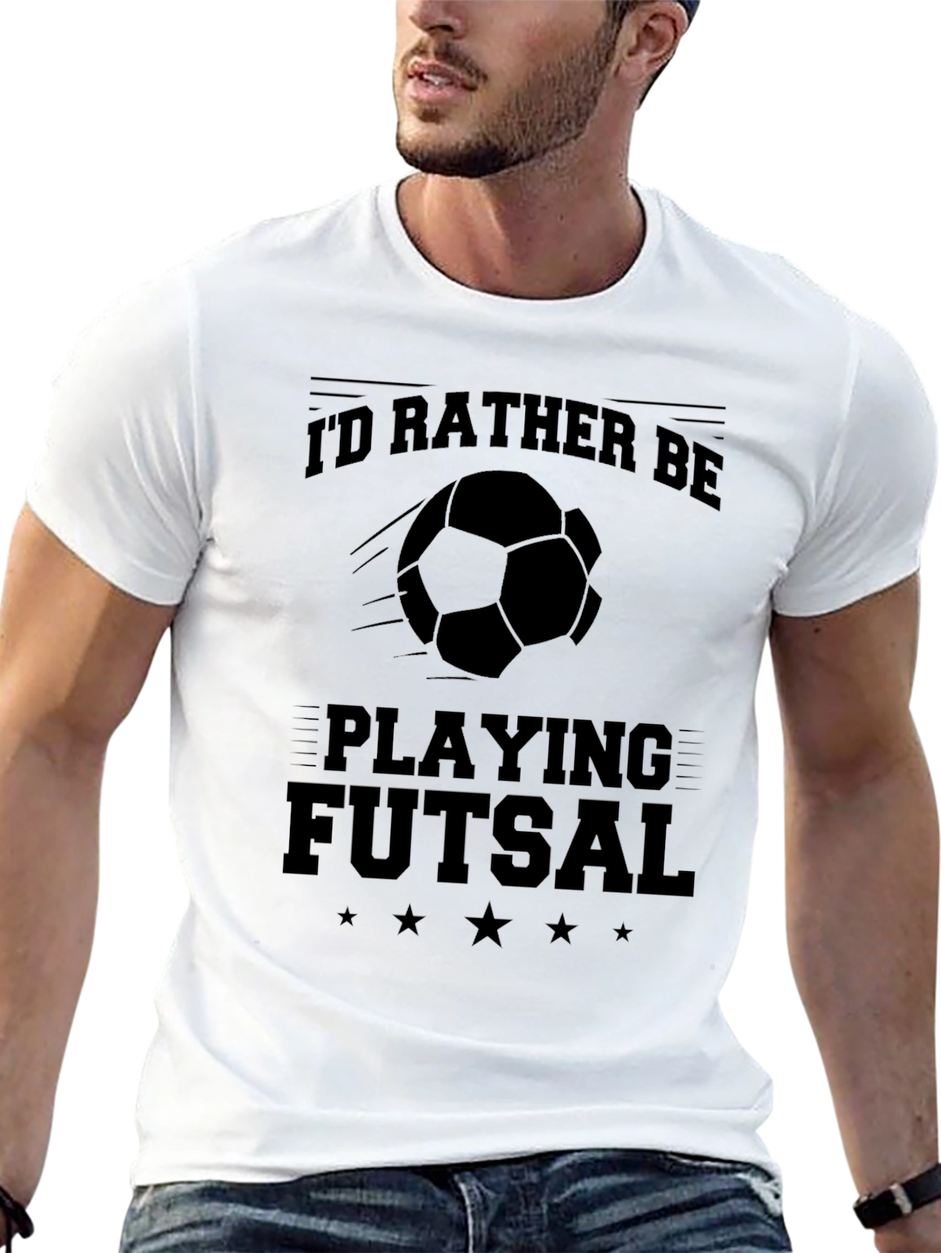 Id Rather Be Playing Futsal Black T-Shirt