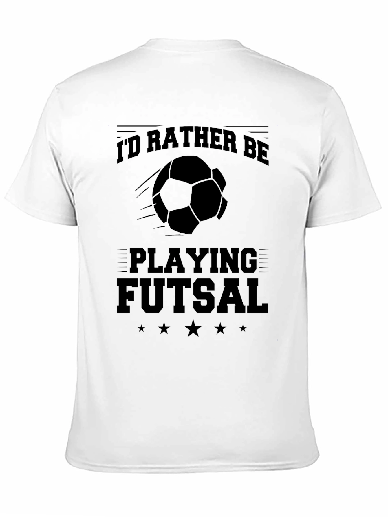 Id Rather Be Playing Futsal Black T-Shirt