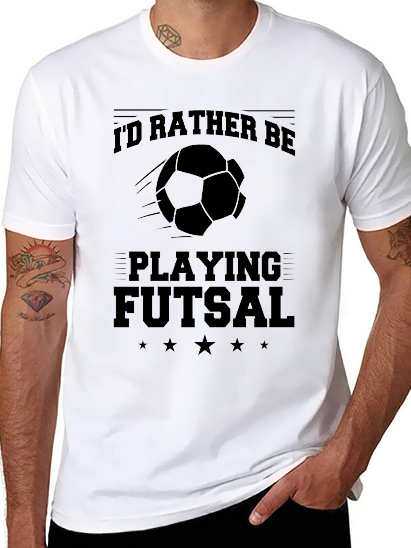 Id Rather Be Playing Futsal Black T-Shirt