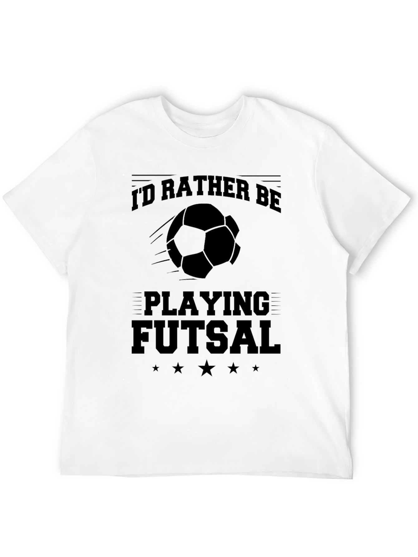 Id Rather Be Playing Futsal Black T-Shirt