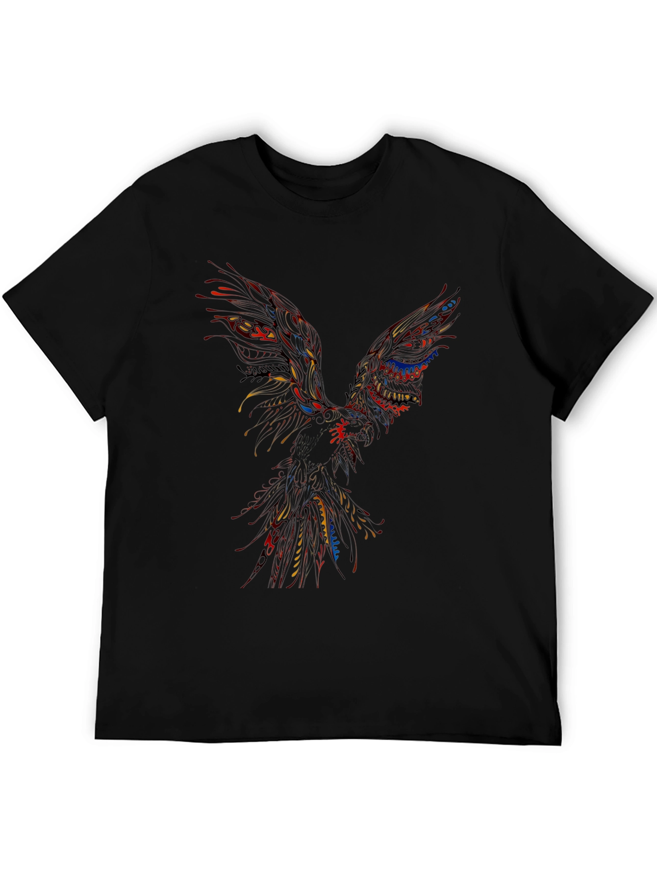Abstract Phoenix Graphic Black T-Shirt