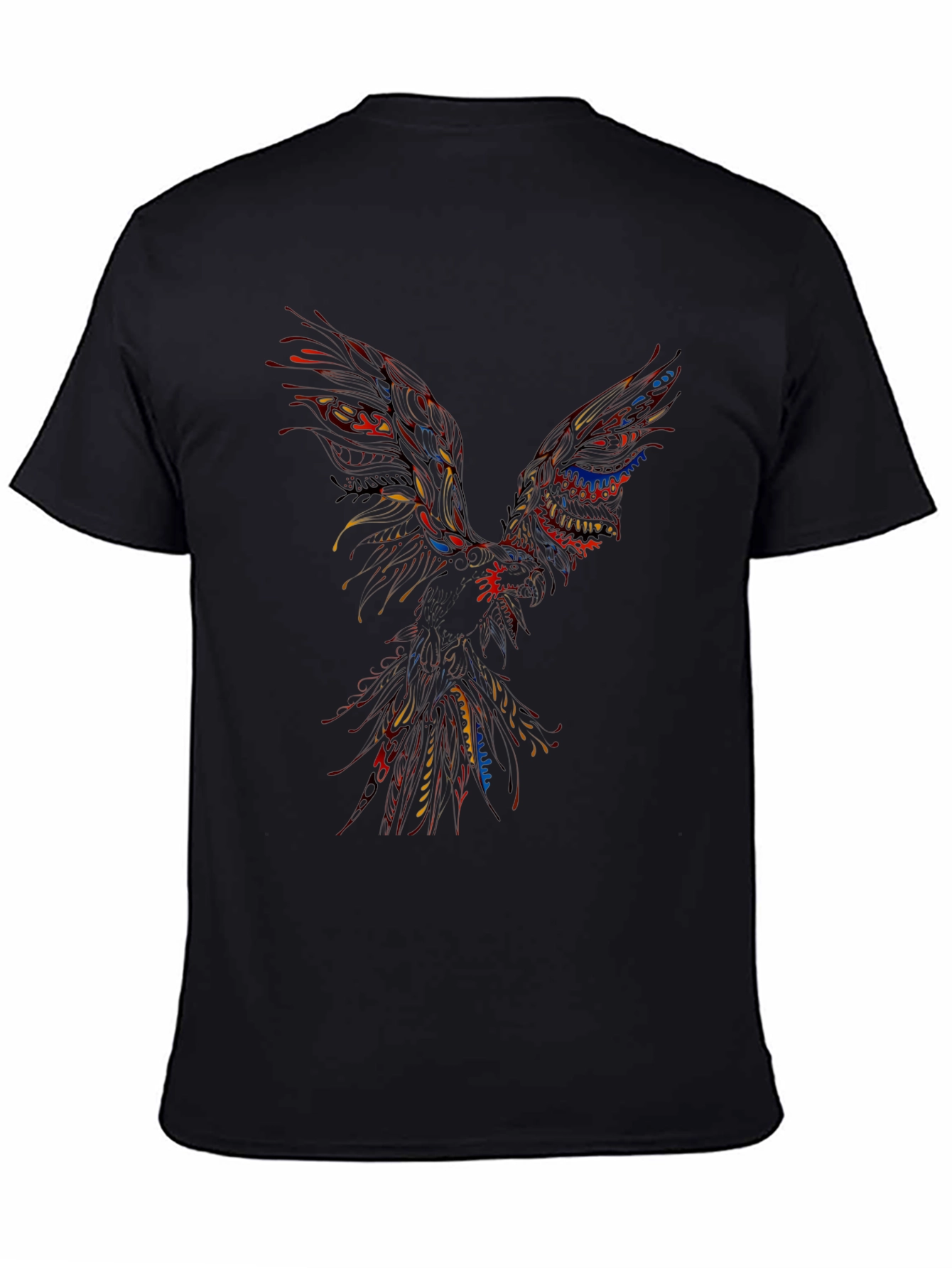 Abstract Phoenix Graphic Black T-Shirt