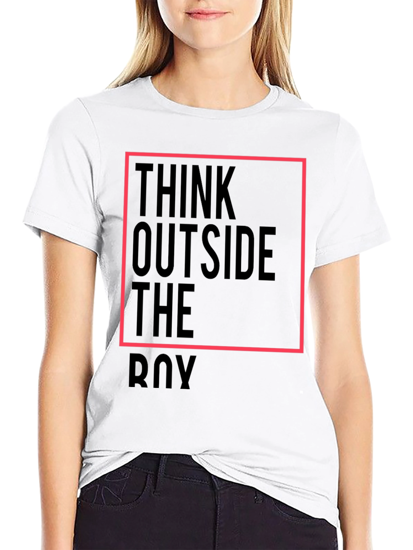 Think Outside the Box Mens Black Graphic Tee