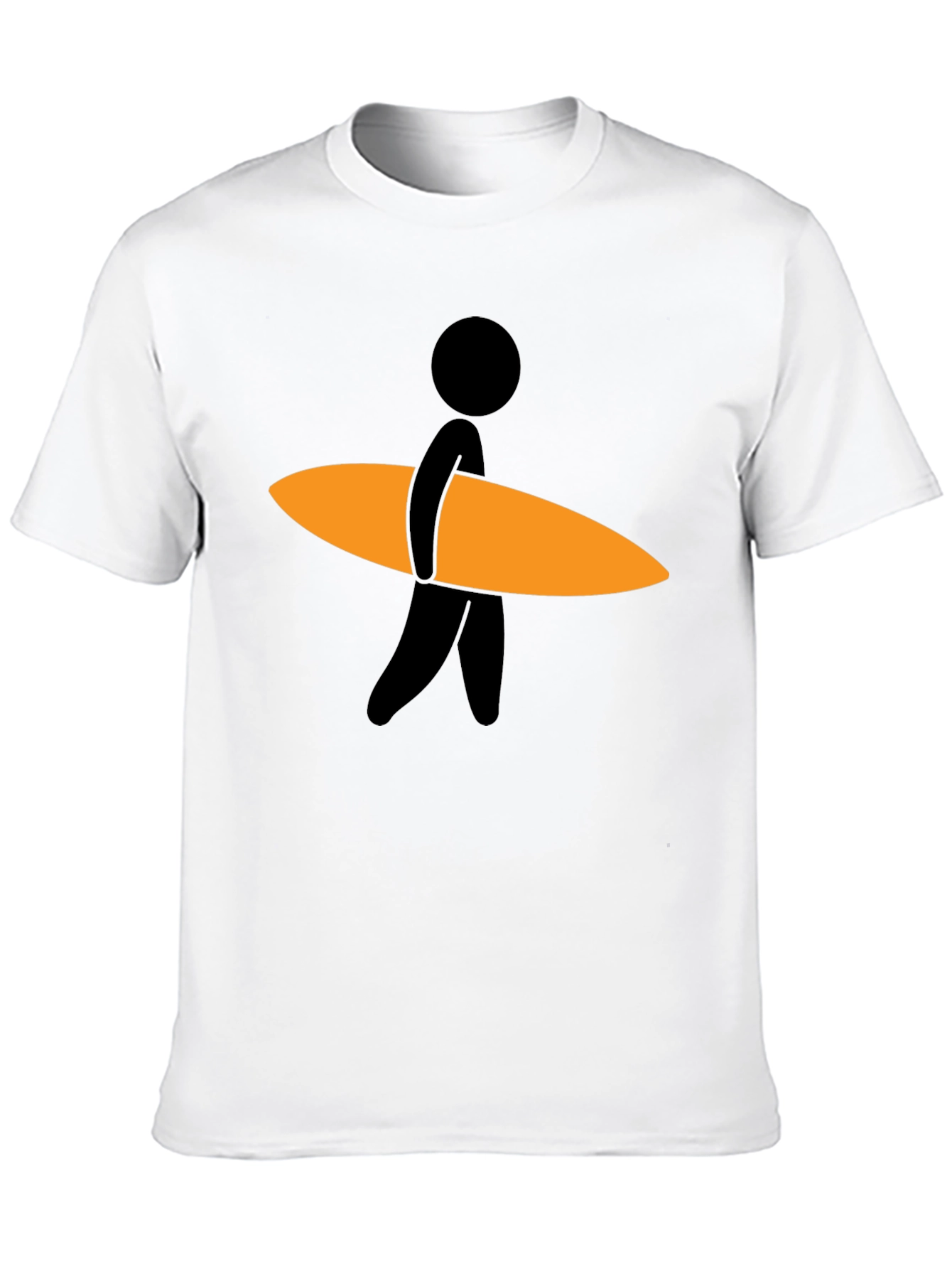 Surfer Dude Graphic Tee - Black Cotton Blend T-Shirt