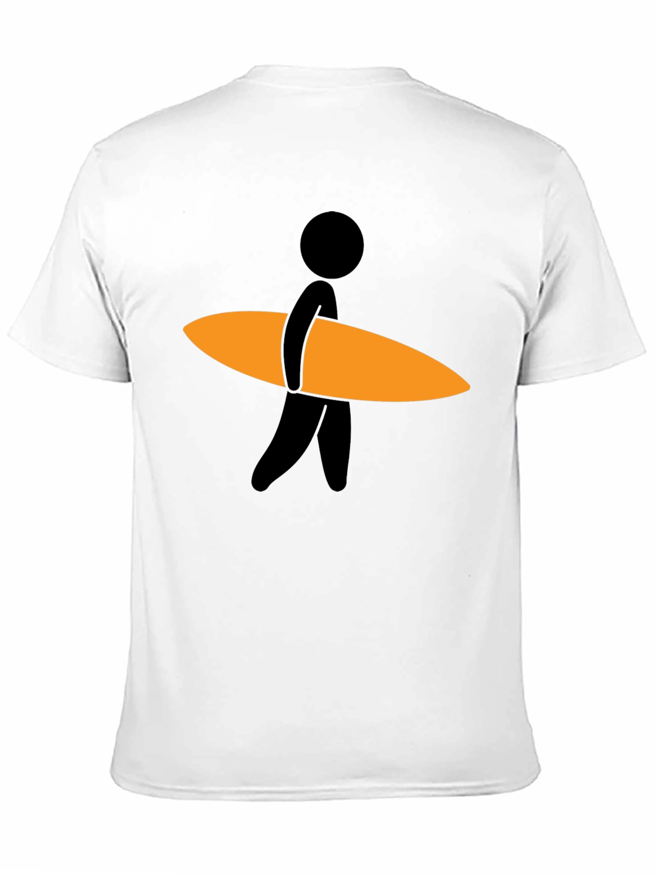 Surfer Dude Graphic Tee - Black Cotton Blend T-Shirt