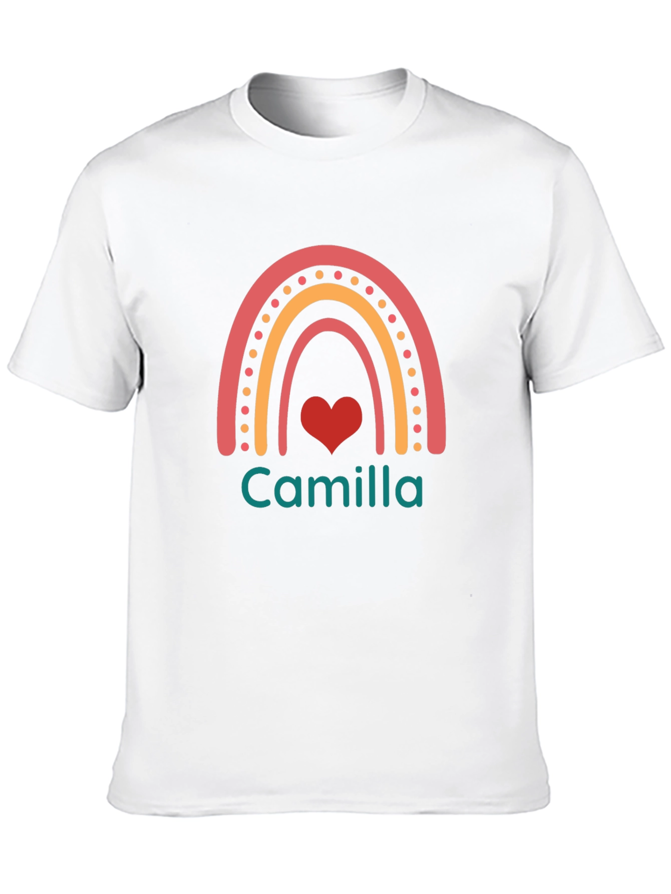 Camilla Rainbow Heart Personalized T-Shirt