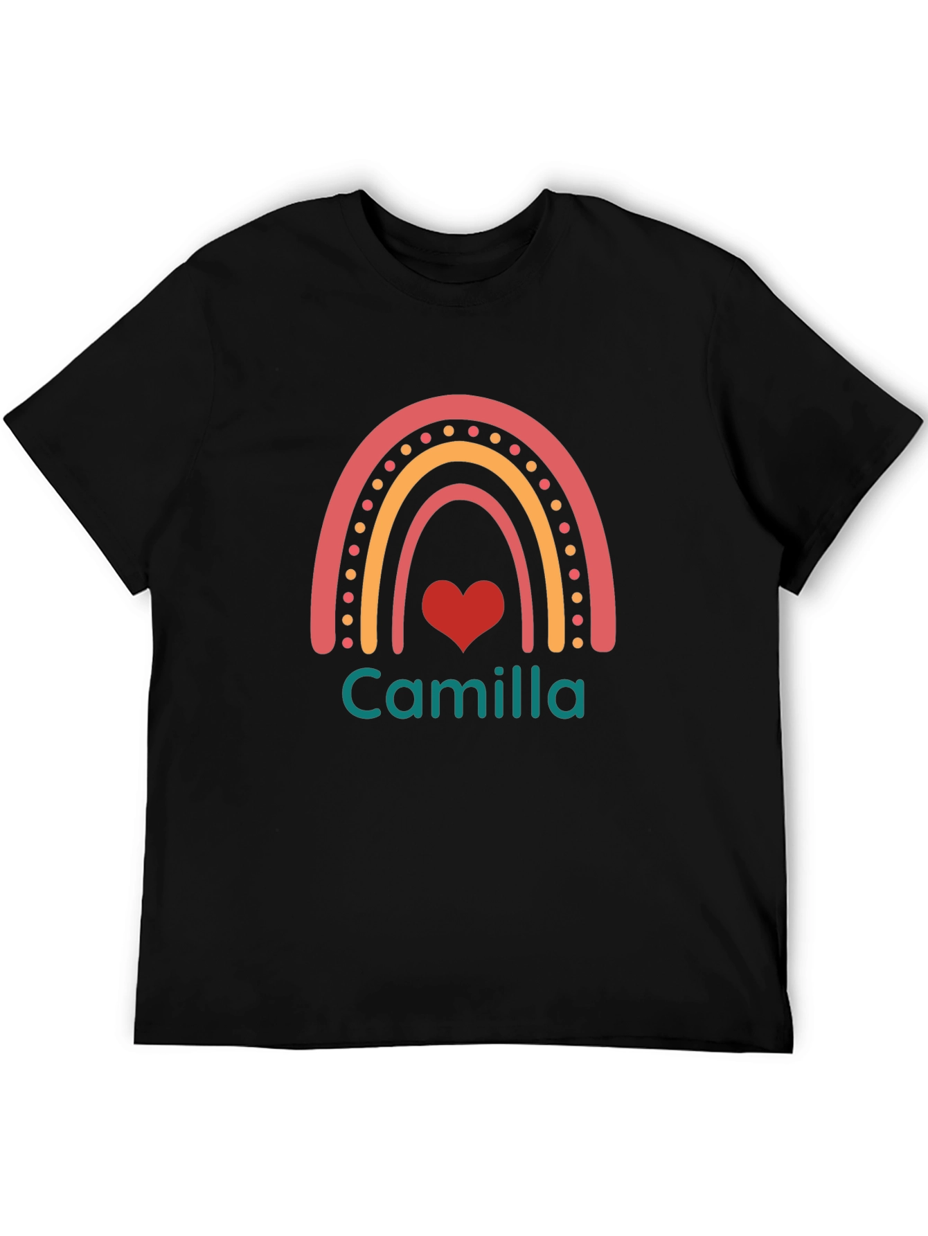 Camilla Rainbow Heart Personalized T-Shirt