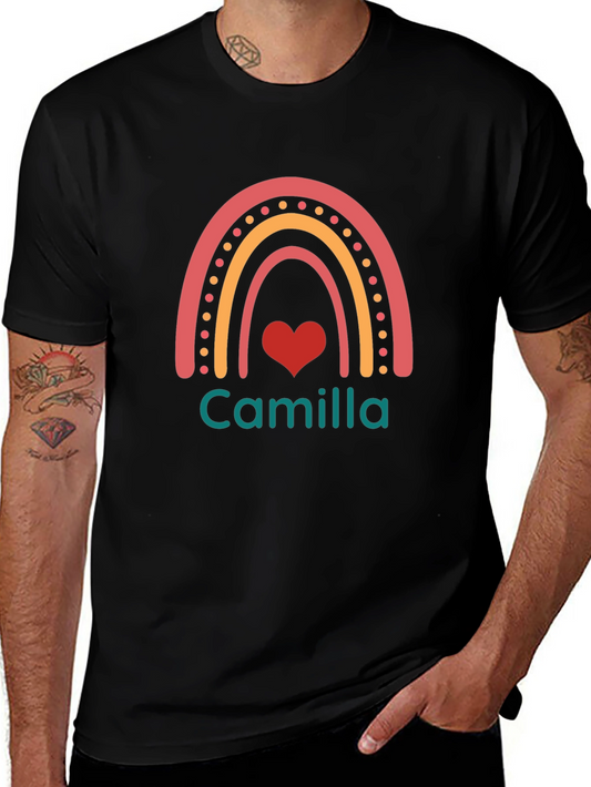 Camilla Rainbow Heart Personalized T-Shirt