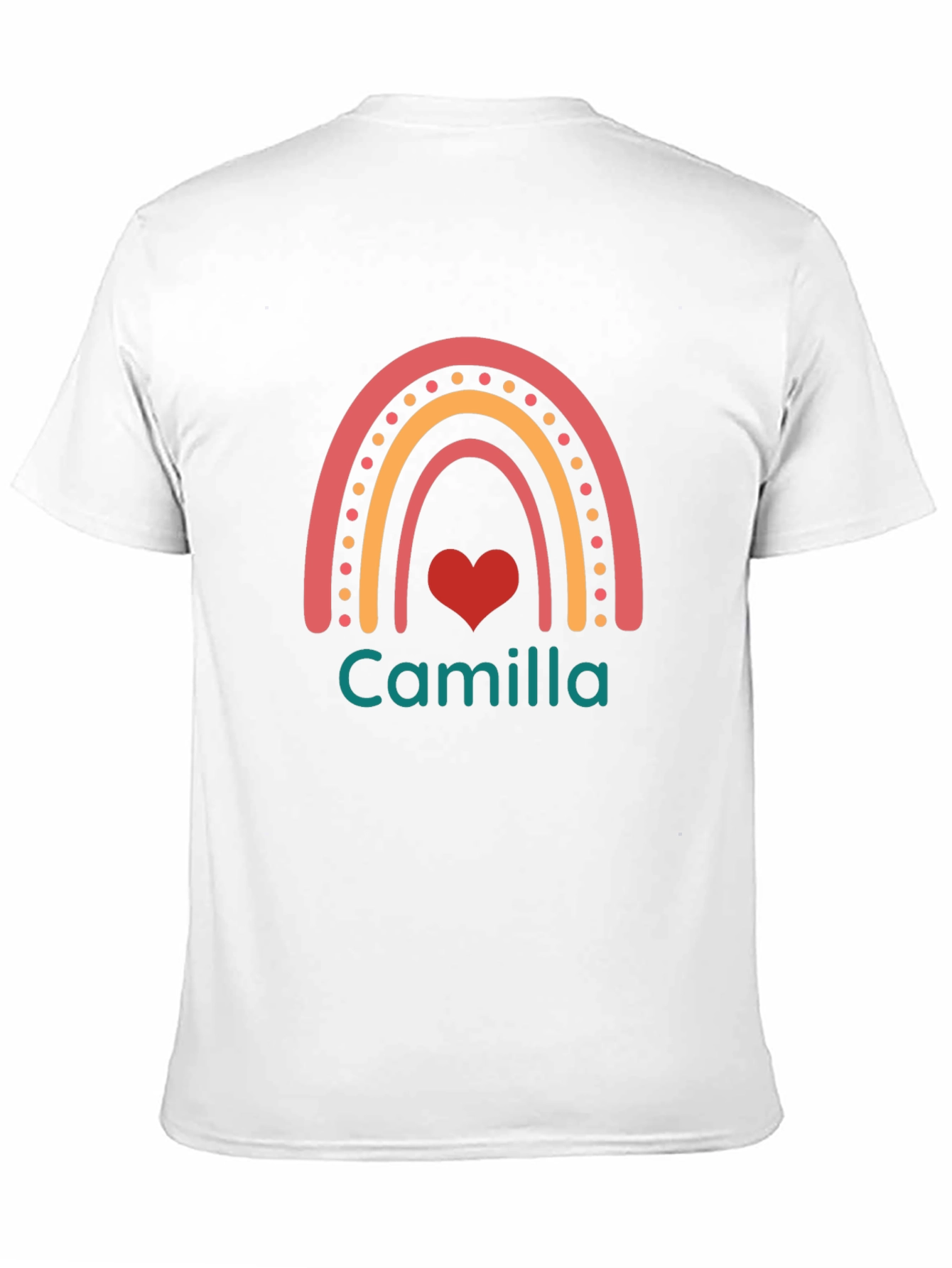 Camilla Rainbow Heart Personalized T-Shirt