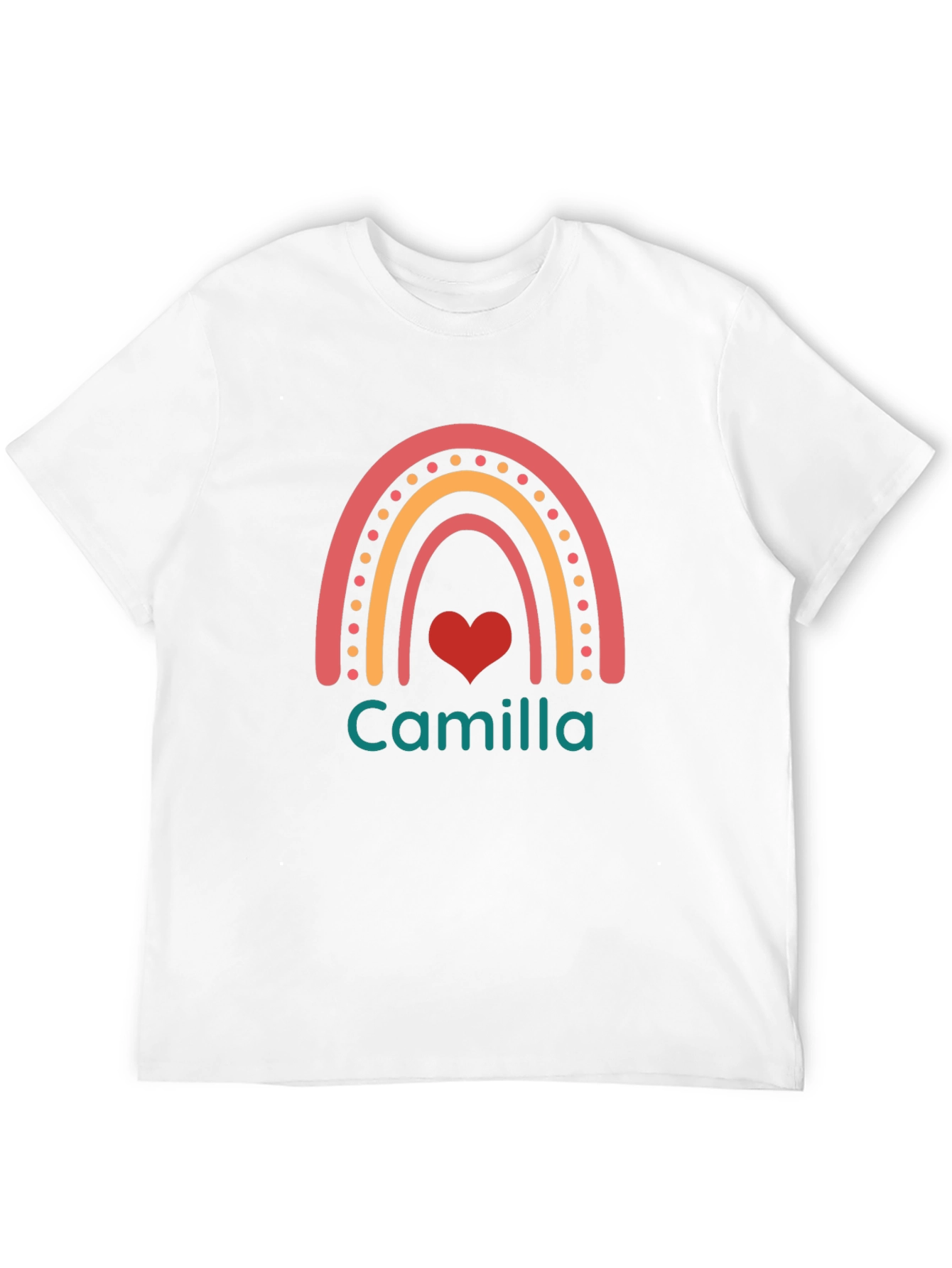 Camilla Rainbow Heart Personalized T-Shirt