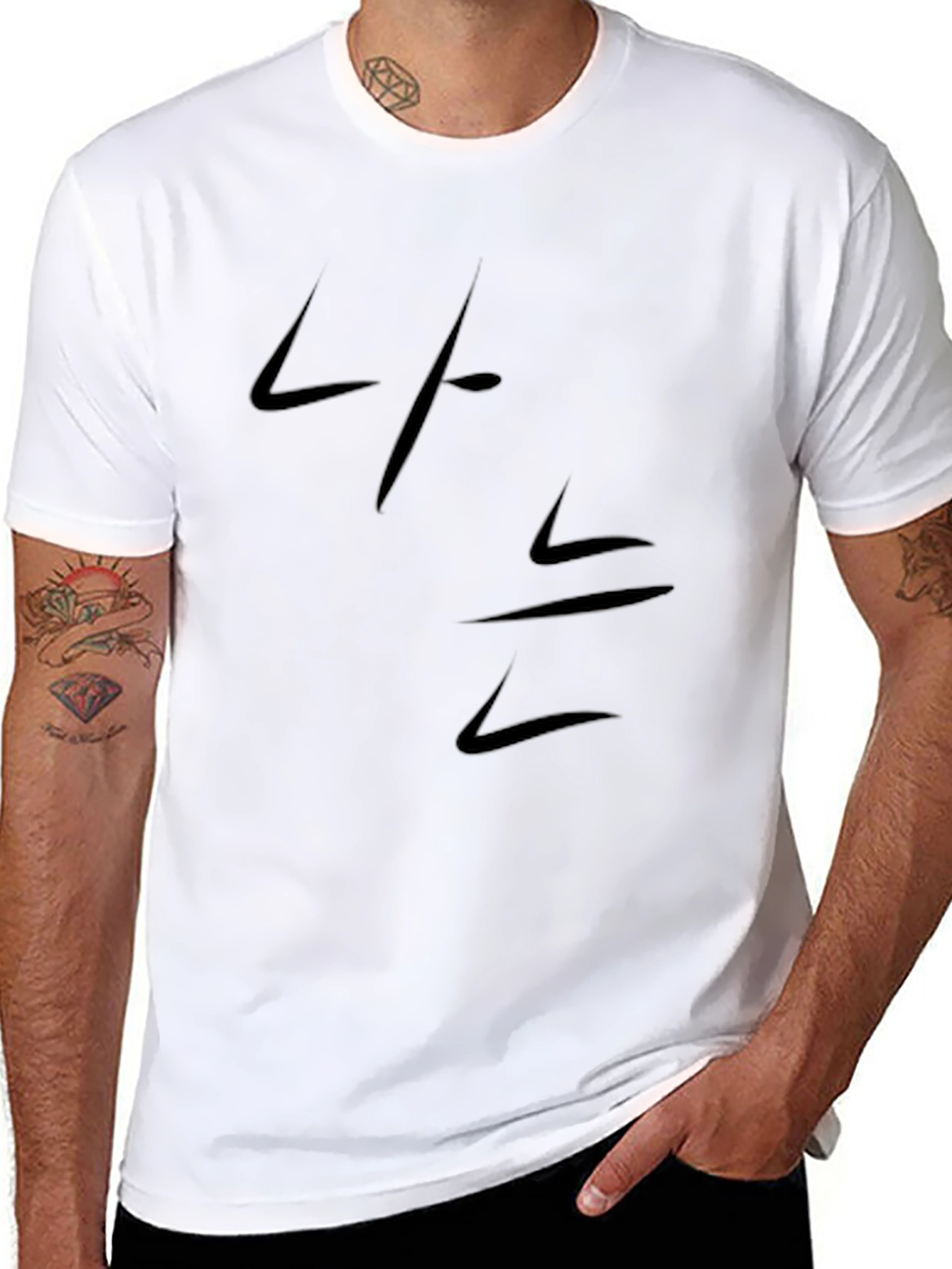 Korean Script Black T-Shirt