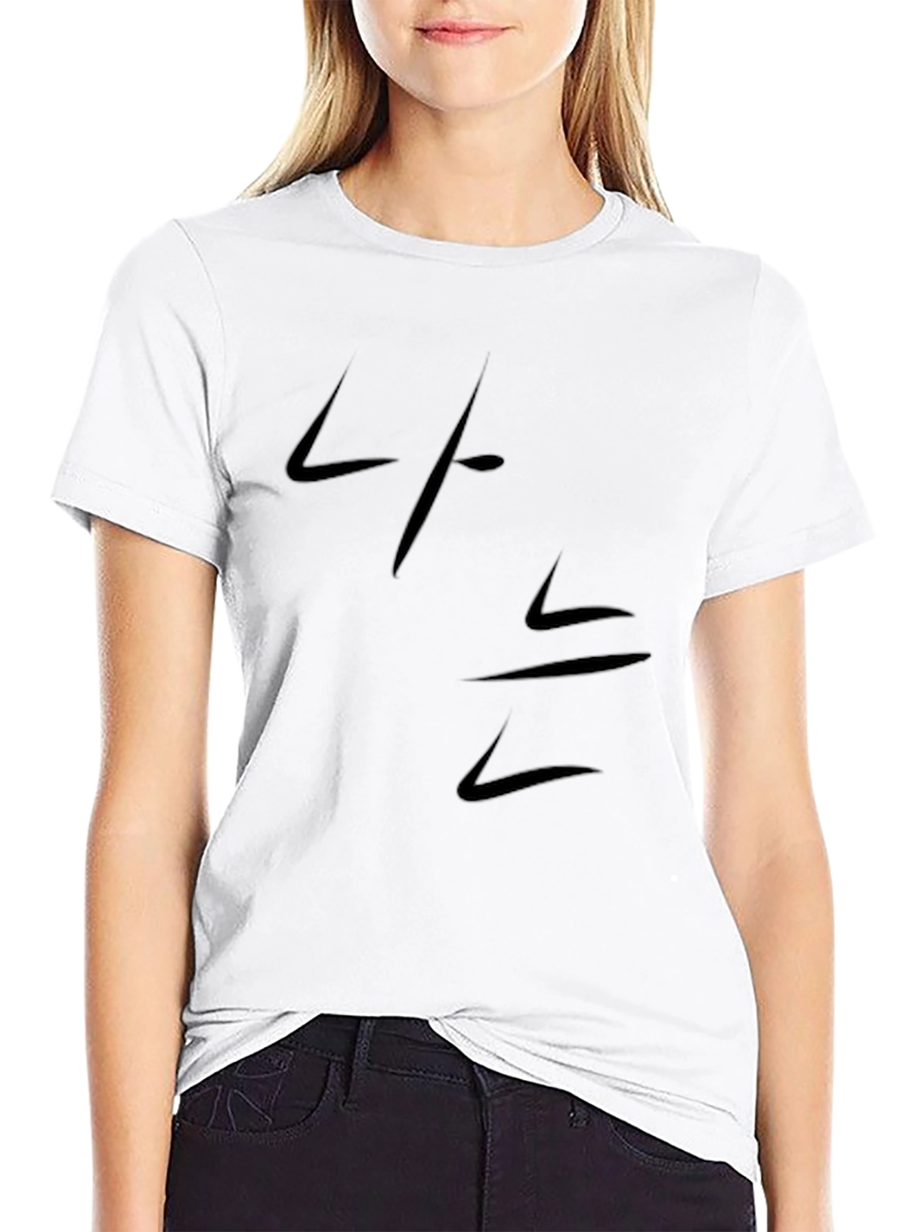 Korean Script Black T-Shirt