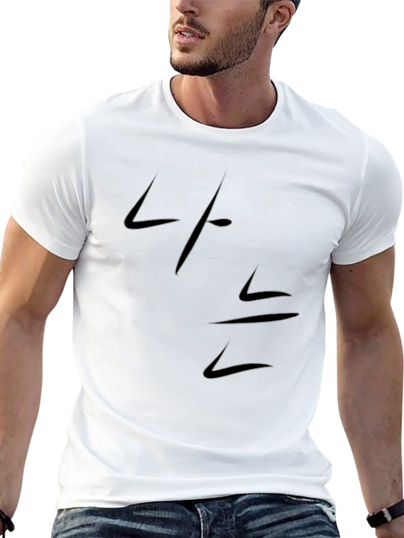 Korean Script Black T-Shirt