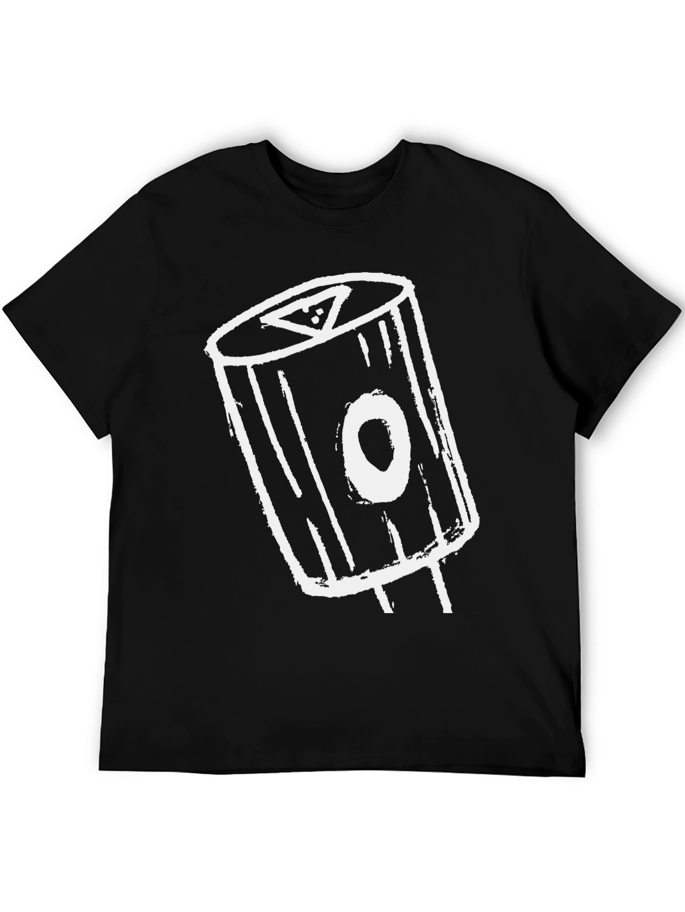 Black T-Shirt with Abstract White Graphic